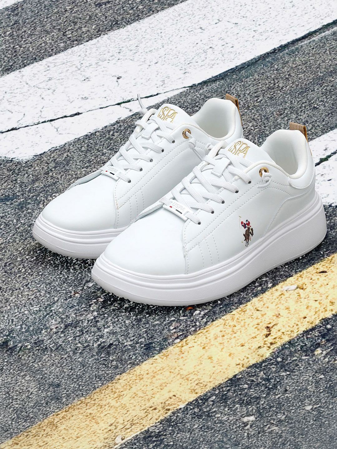 U.S. Polo Assn. Women Ariel 2.0 White Light Weight Sneaker Shoes - default view
