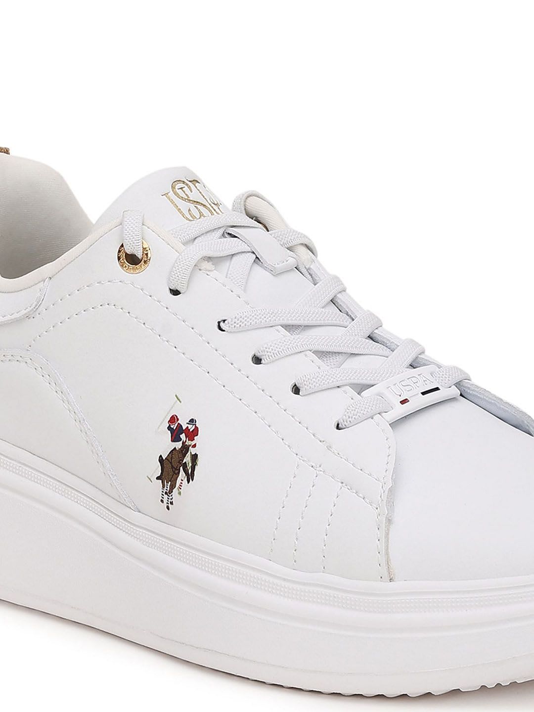 U.S. Polo Assn. Women Ariel 2.0 White Light Weight Sneaker Shoes - left view