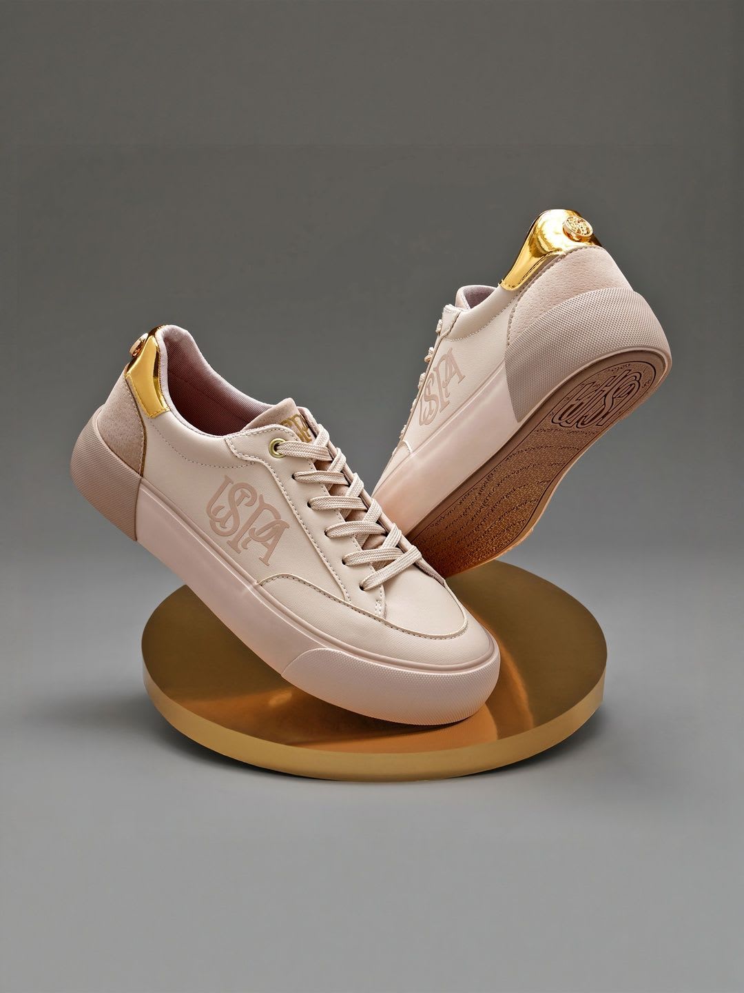 U.S. Polo Assn. Women Lydia 3.0 Nude Chunky Sneaker Shoes - default view