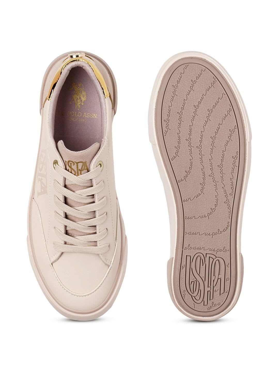U.S. Polo Assn. Women Lydia 3.0 Nude Chunky Sneaker Shoes - left view