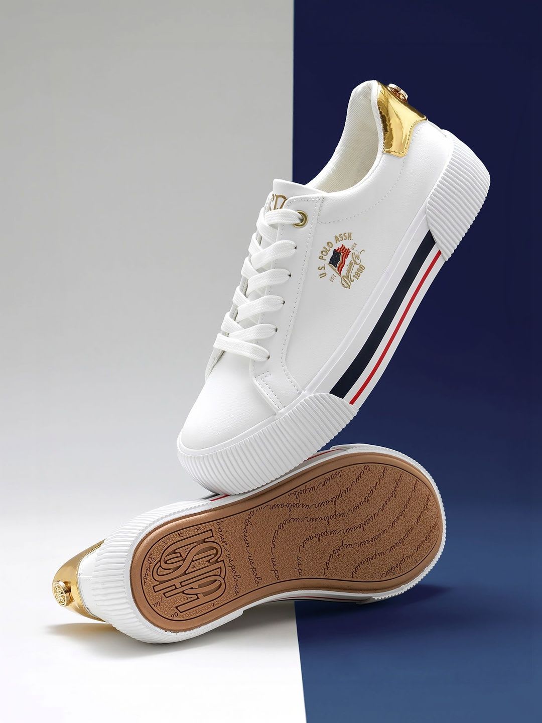 U.S. Polo Assn. Women Lizzie 3.0 Off White Chunky Sneaker Shoes - default view