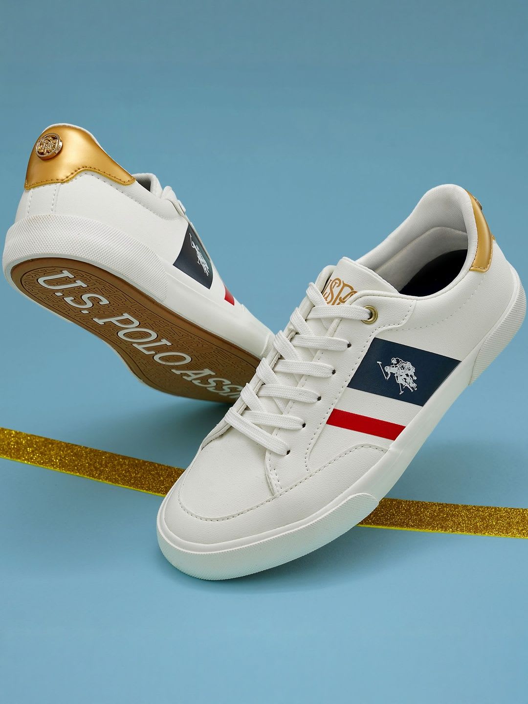 U.S. Polo Assn. Women Harper 2.0 White Sneakers Shoes - default view