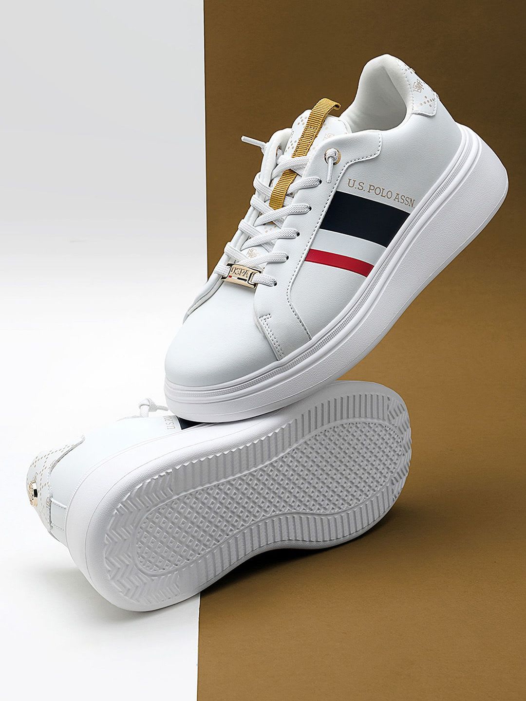 U.S. Polo Assn. Women Clara 3.0 Off White Light Weight Sneaker Shoes - default view