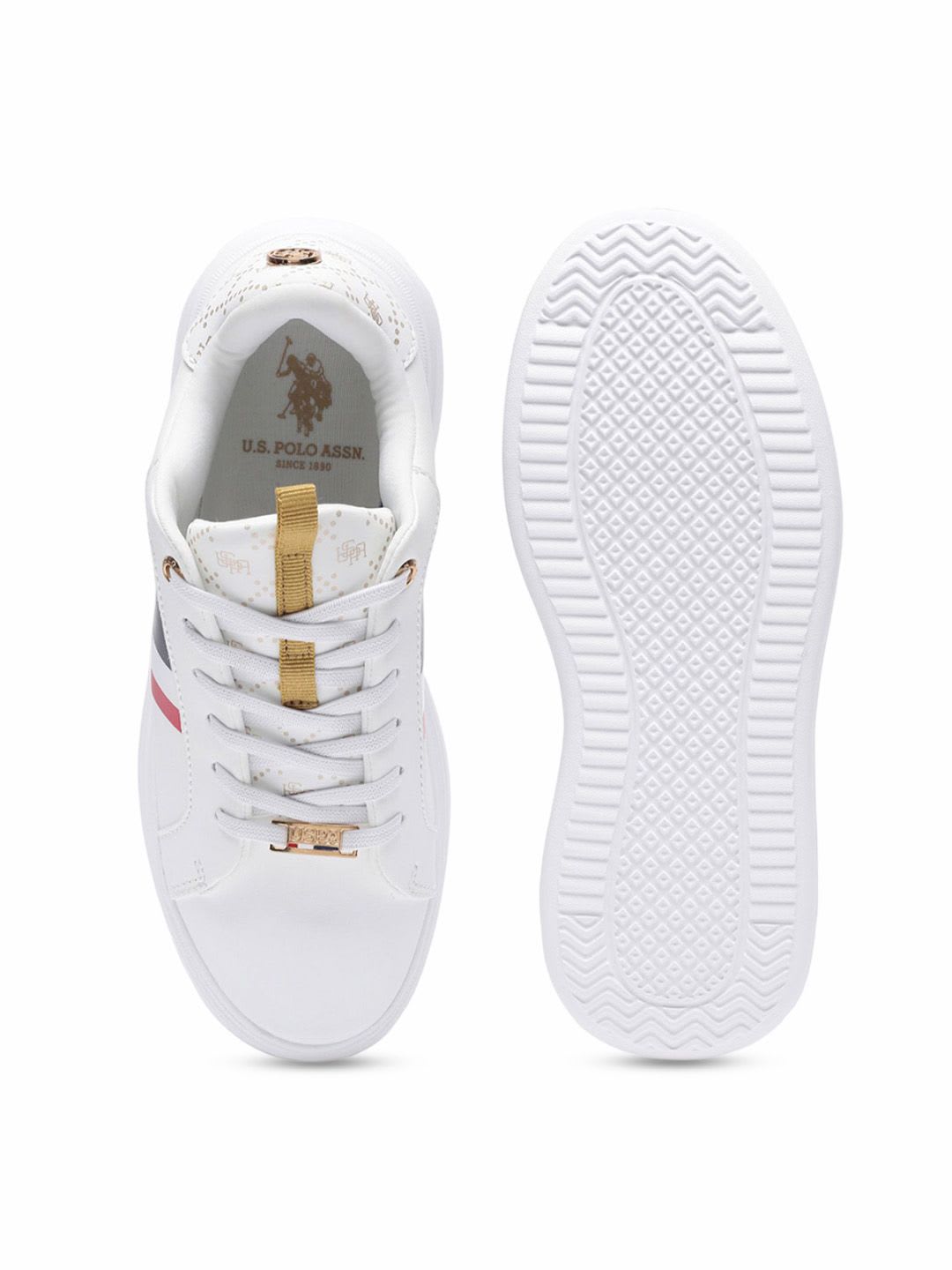 U.S. Polo Assn. Women Clara 3.0 Off White Light Weight Sneaker Shoes - right view