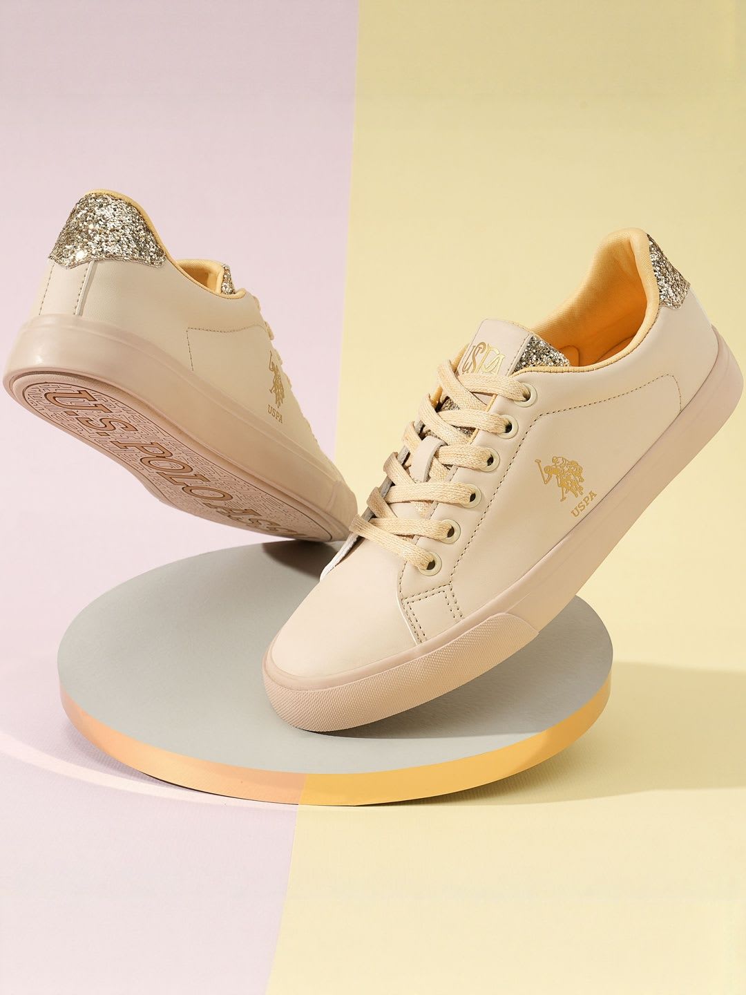 U.S. Polo Assn. Women Beverly 3.0 Nude Sneakers Shoes - default view