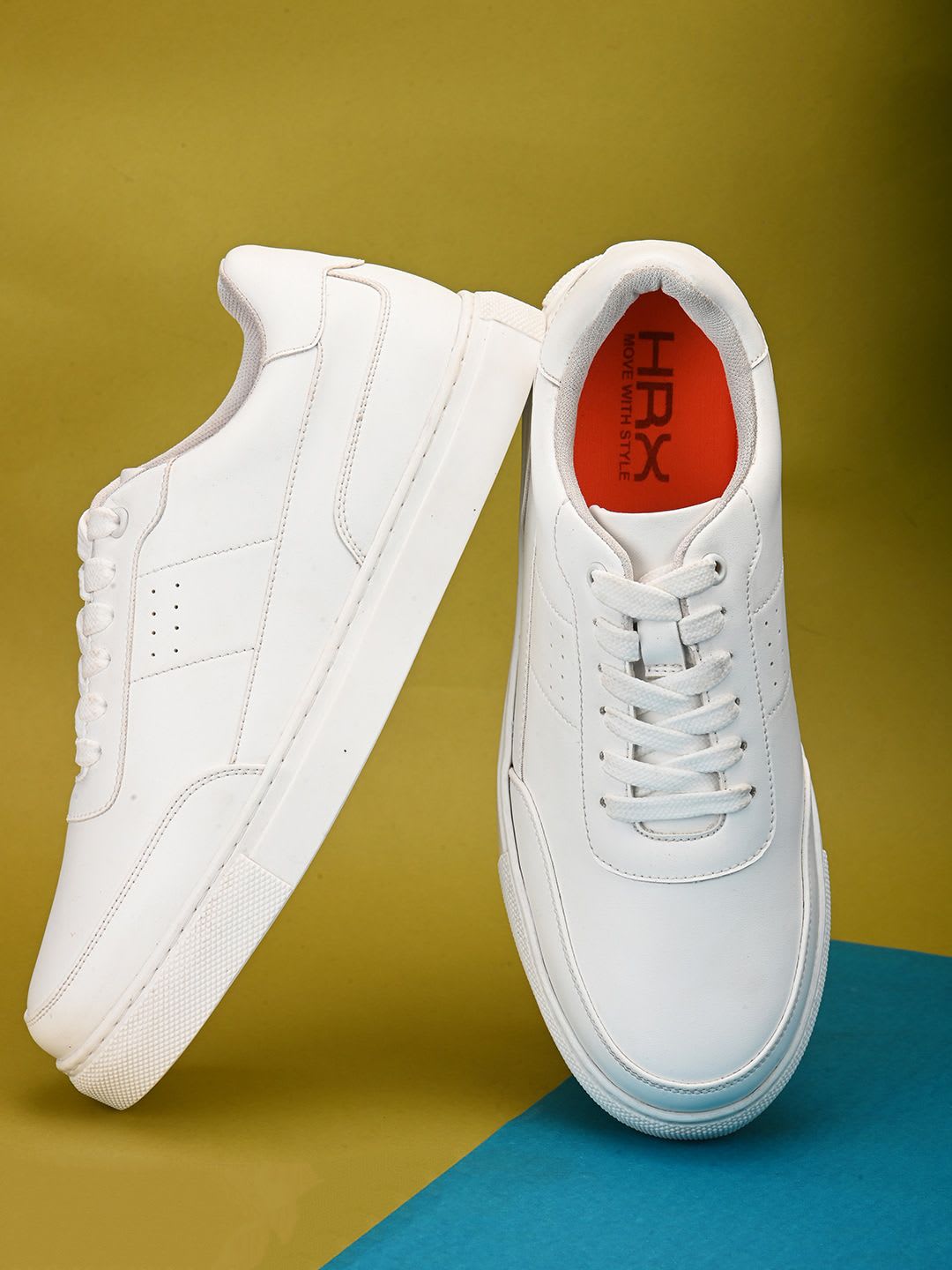 HRX by Hrithik Roshan Women White Perforations Lightweight Comfort insole Basics Sneakers - default view