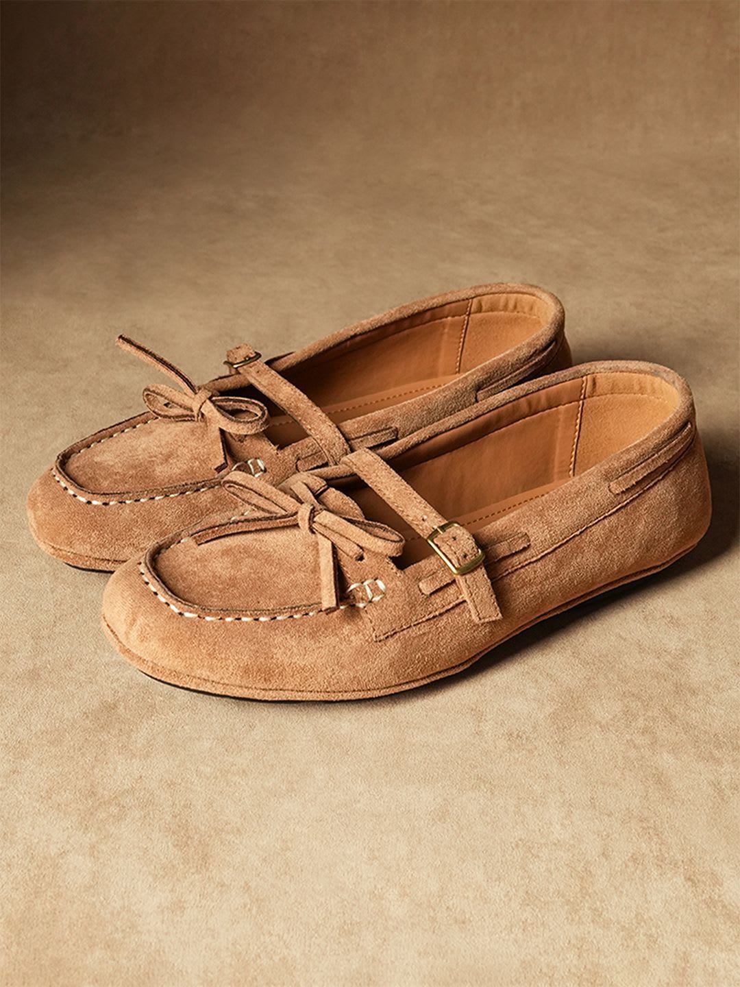 Theater Women Cecilia Tan Workwear Suede Casual Loafers - default view