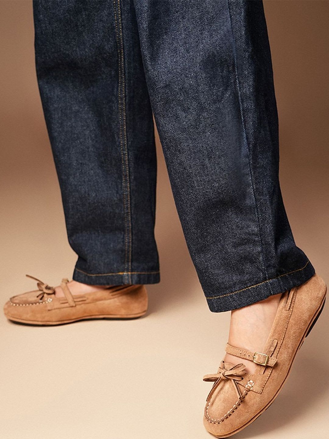 Theater Women Cecilia Tan Workwear Suede Casual Loafers - right view