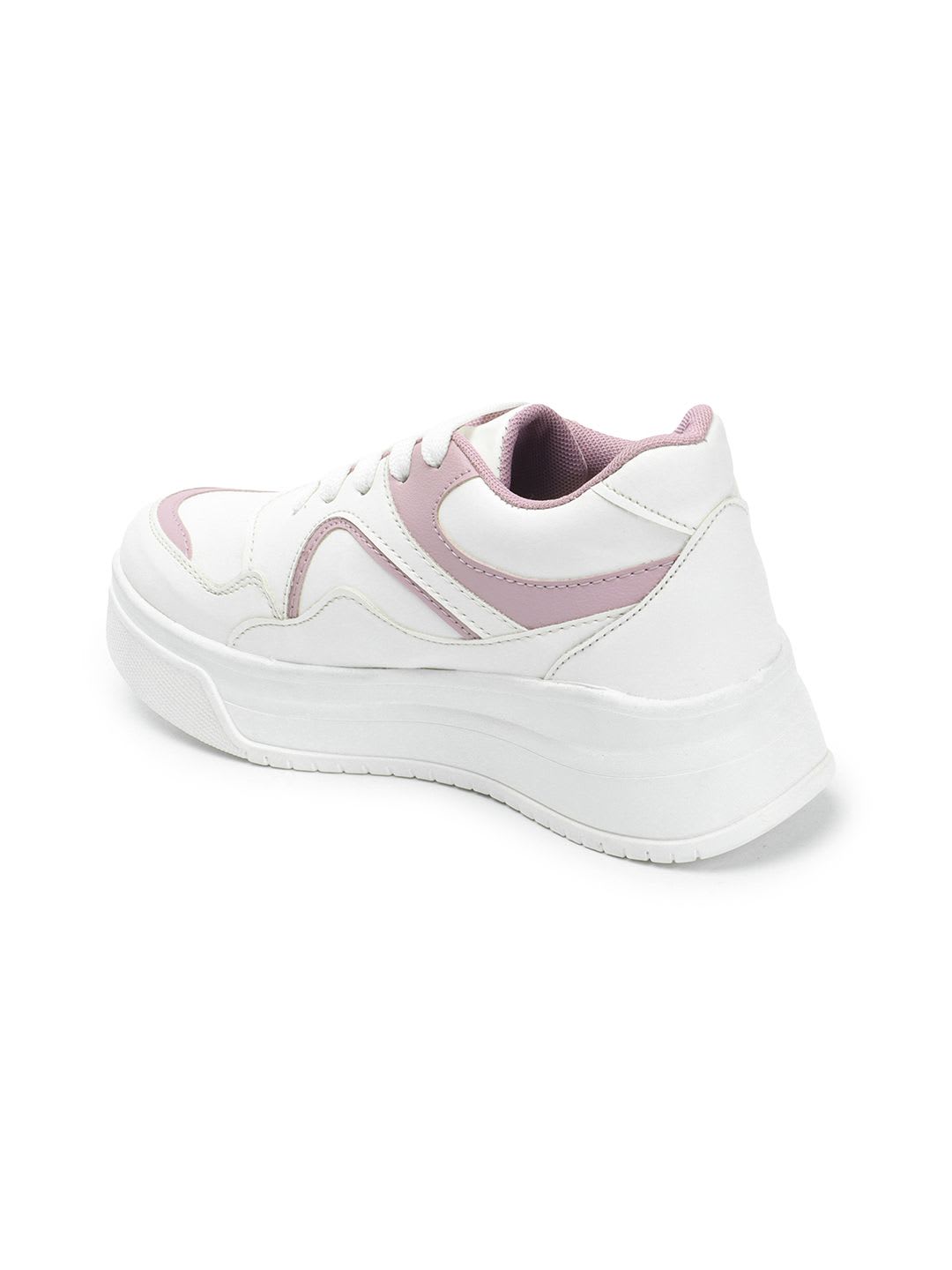 Roadster The Roadster Lifestyle Co. Women White & Lavender Comfort Insole Flatform Sneakers - right view