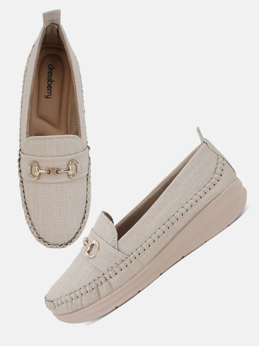 DressBerry Women Textured Loafers - back view
