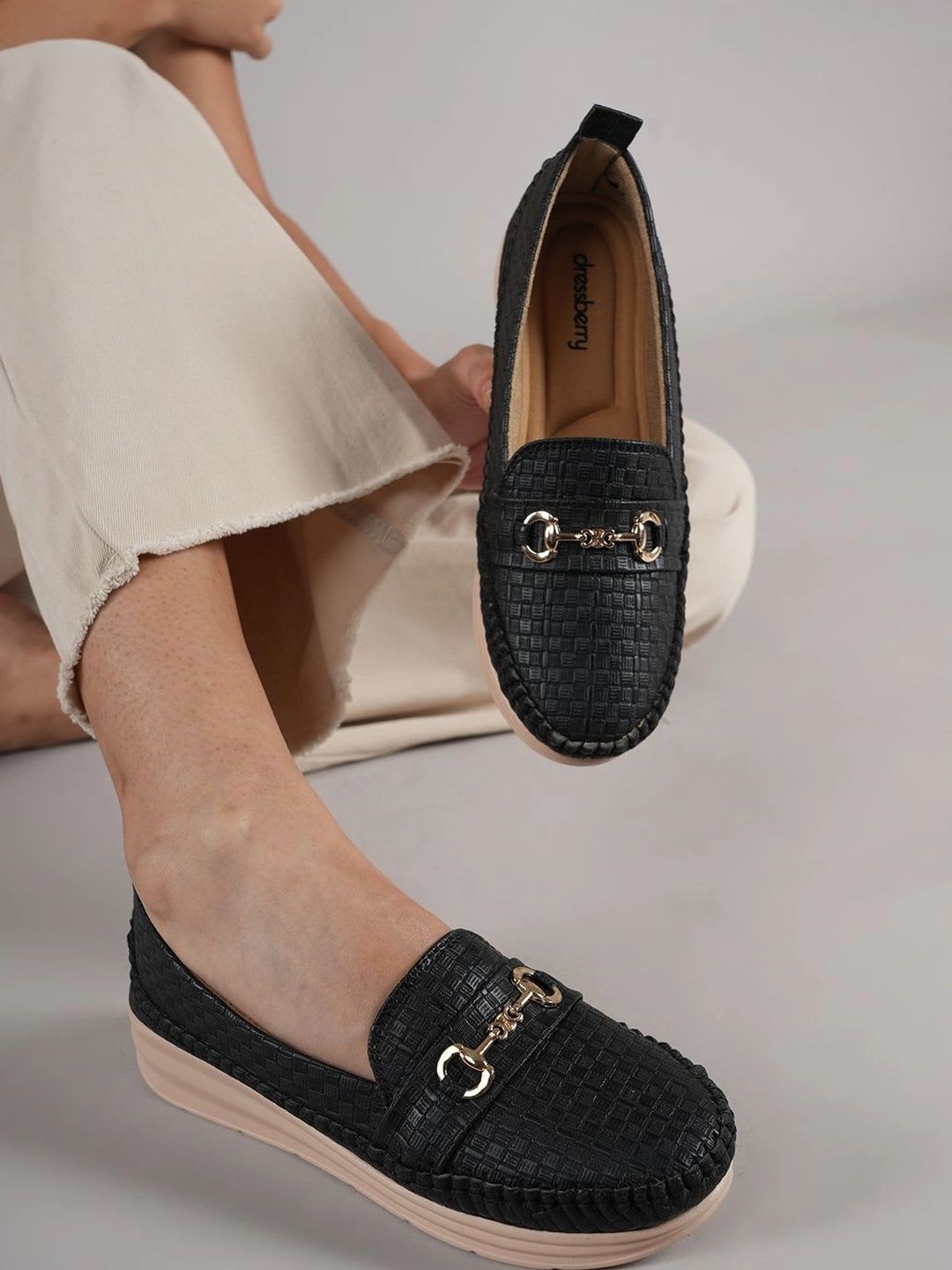 DressBerry Women Woven Design Loafers - default view