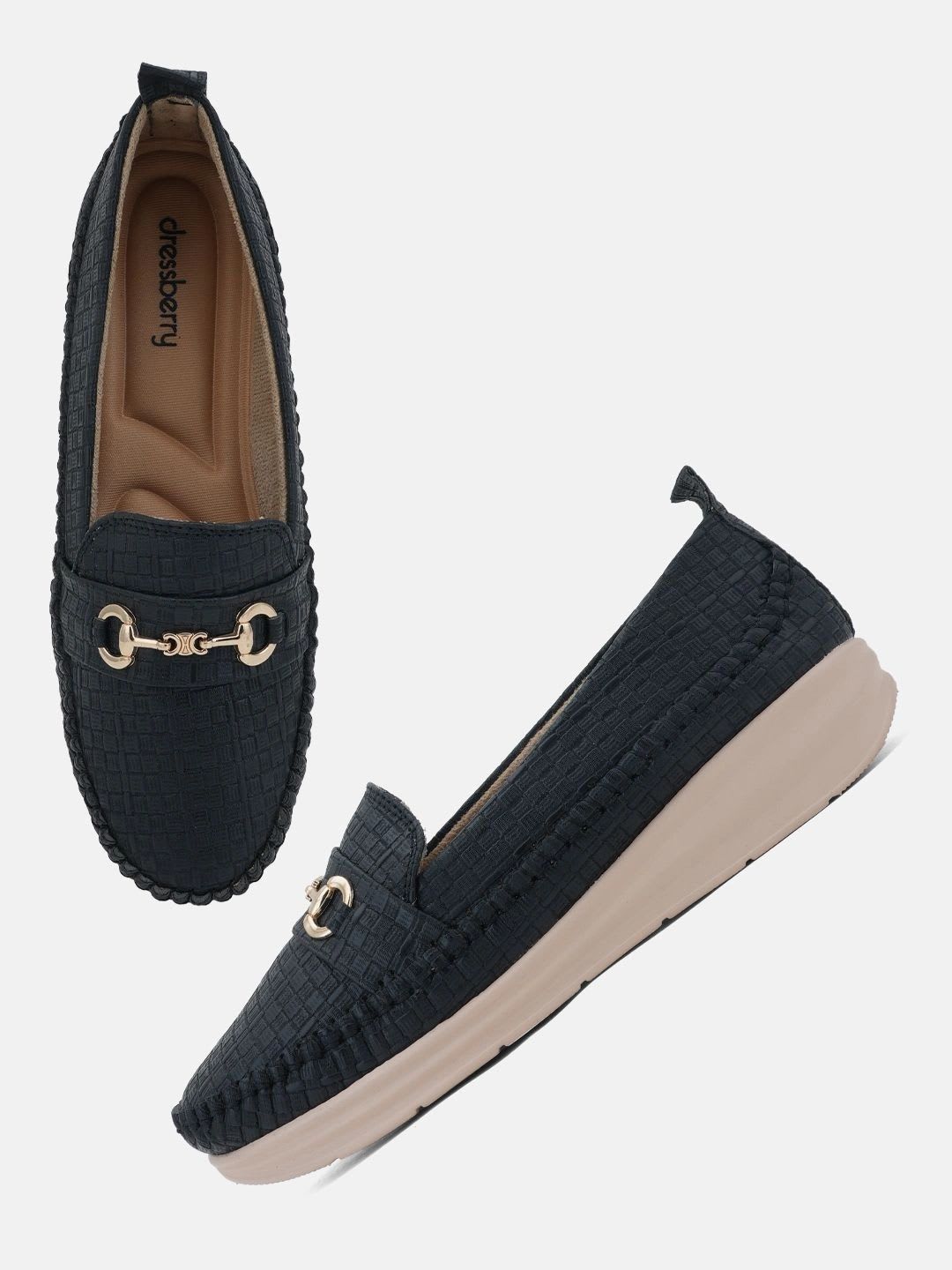 DressBerry Women Woven Design Loafers - back view