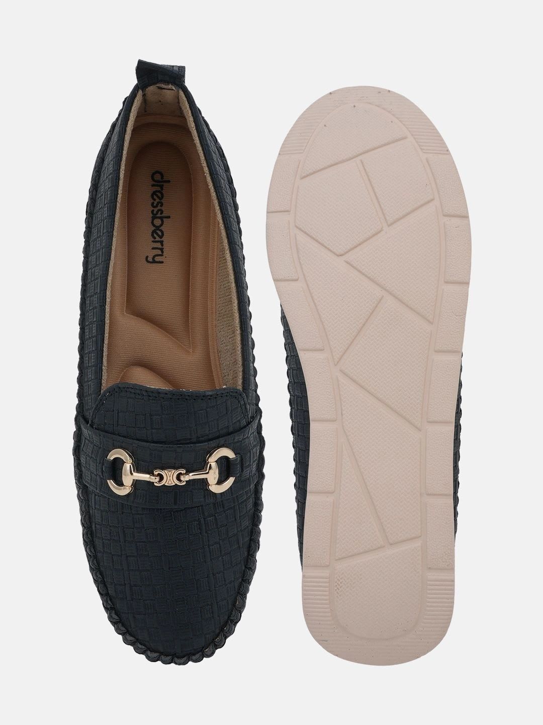 DressBerry Women Woven Design Loafers - left view