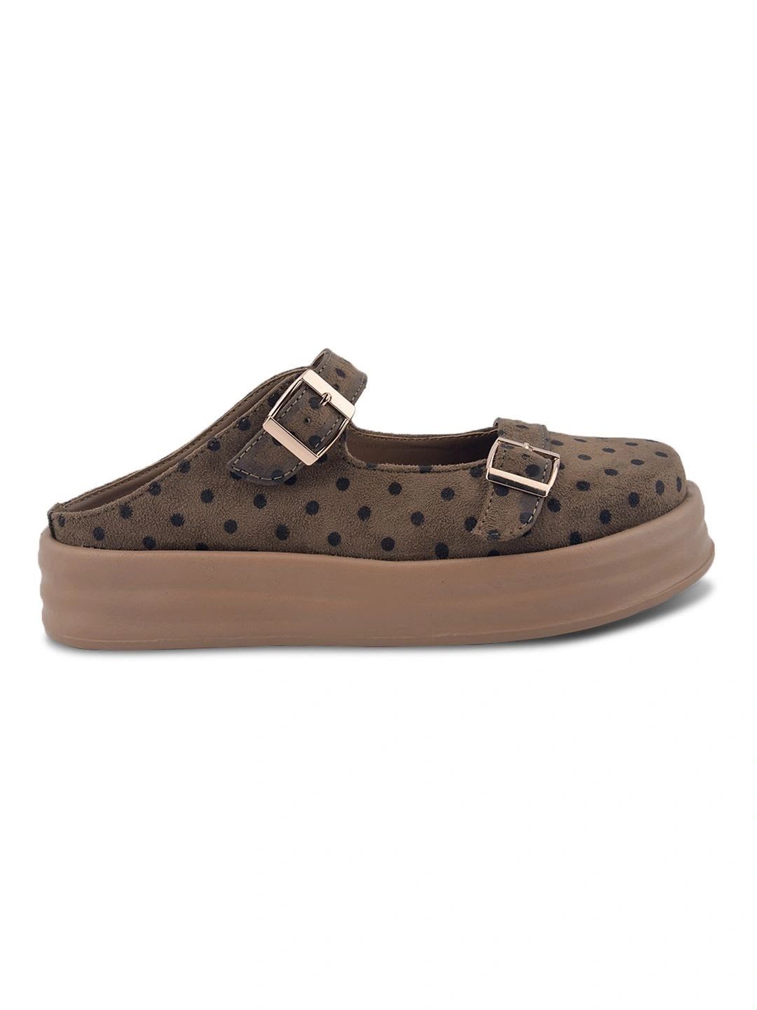 SHUZ TOUCH Women Printed Suede Mules - left view