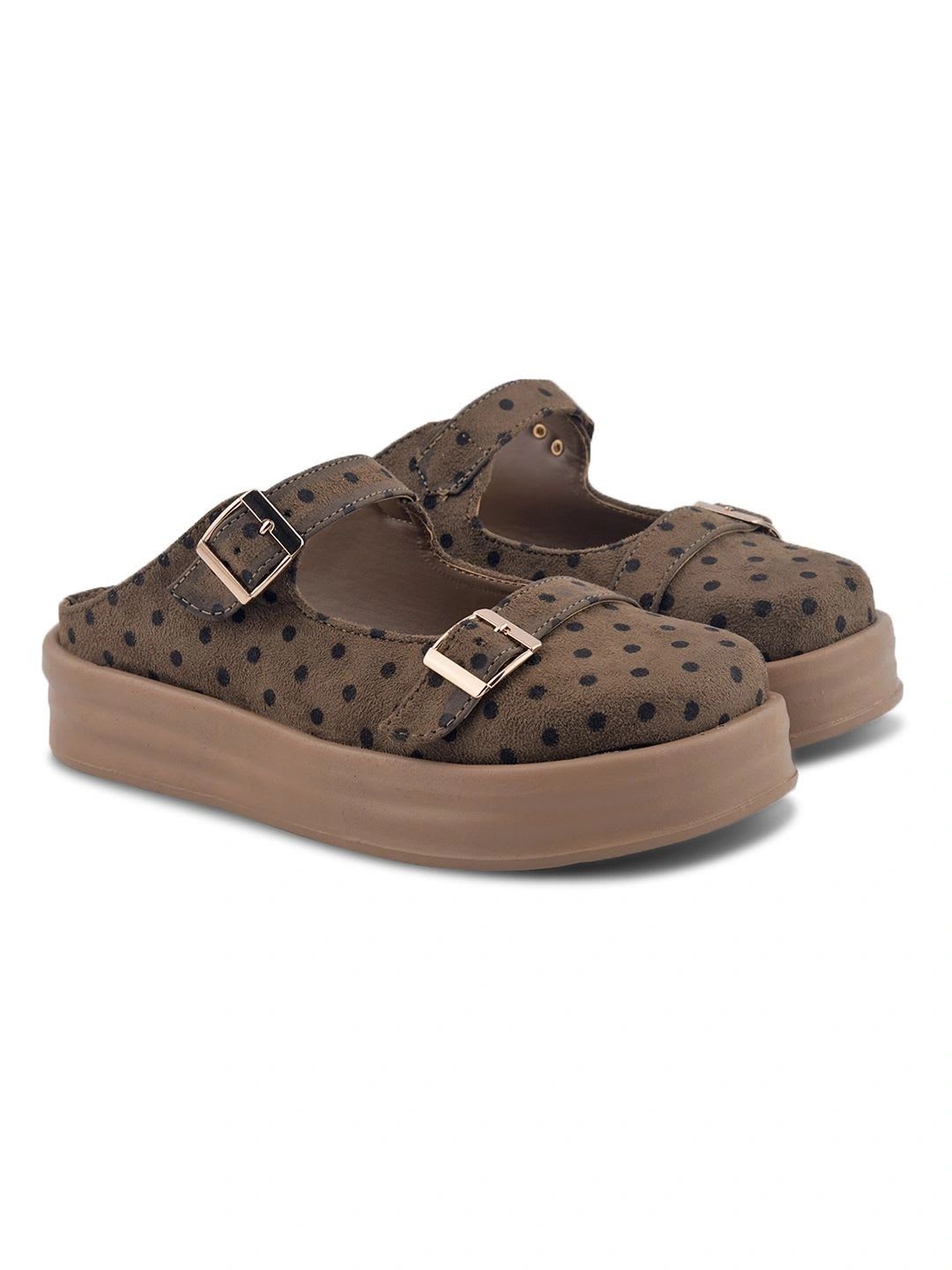 SHUZ TOUCH Women Printed Suede Mules - right view