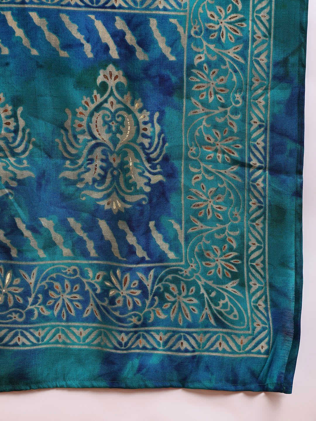 KALINI Ethnic Motifs Printed Thread Work Straight Kurta With Trouser & Dupatta - right view