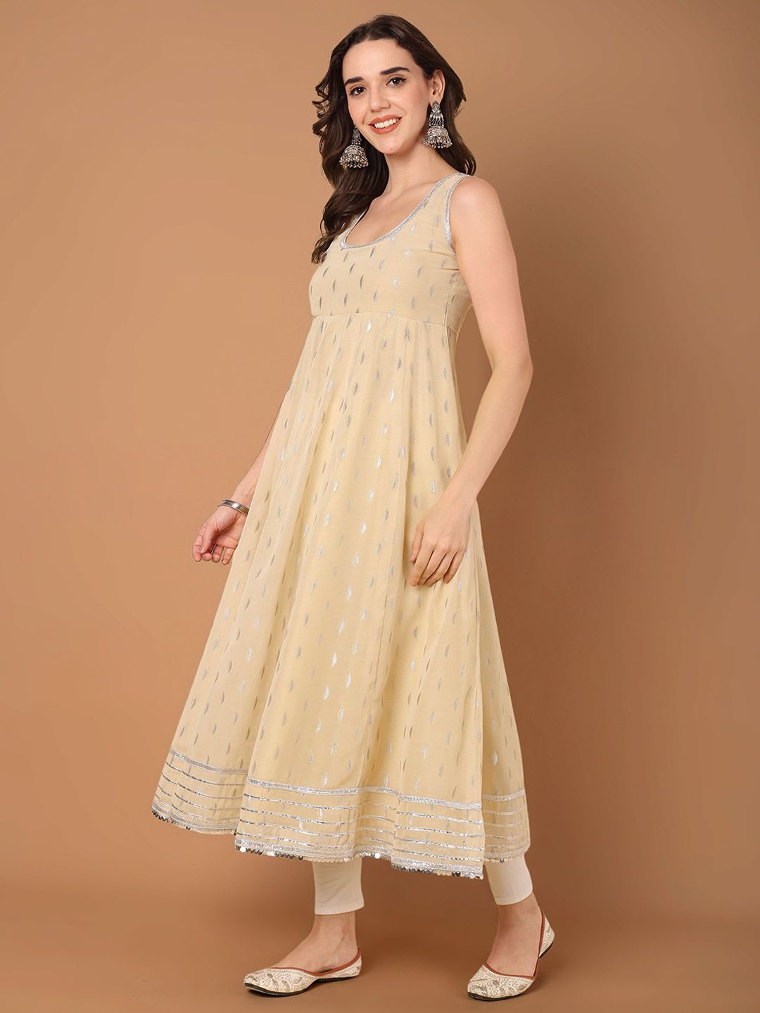 Azira Women Ethnic Motifs Embroidered Festive Anarkali Kurta with Dupatta - right view