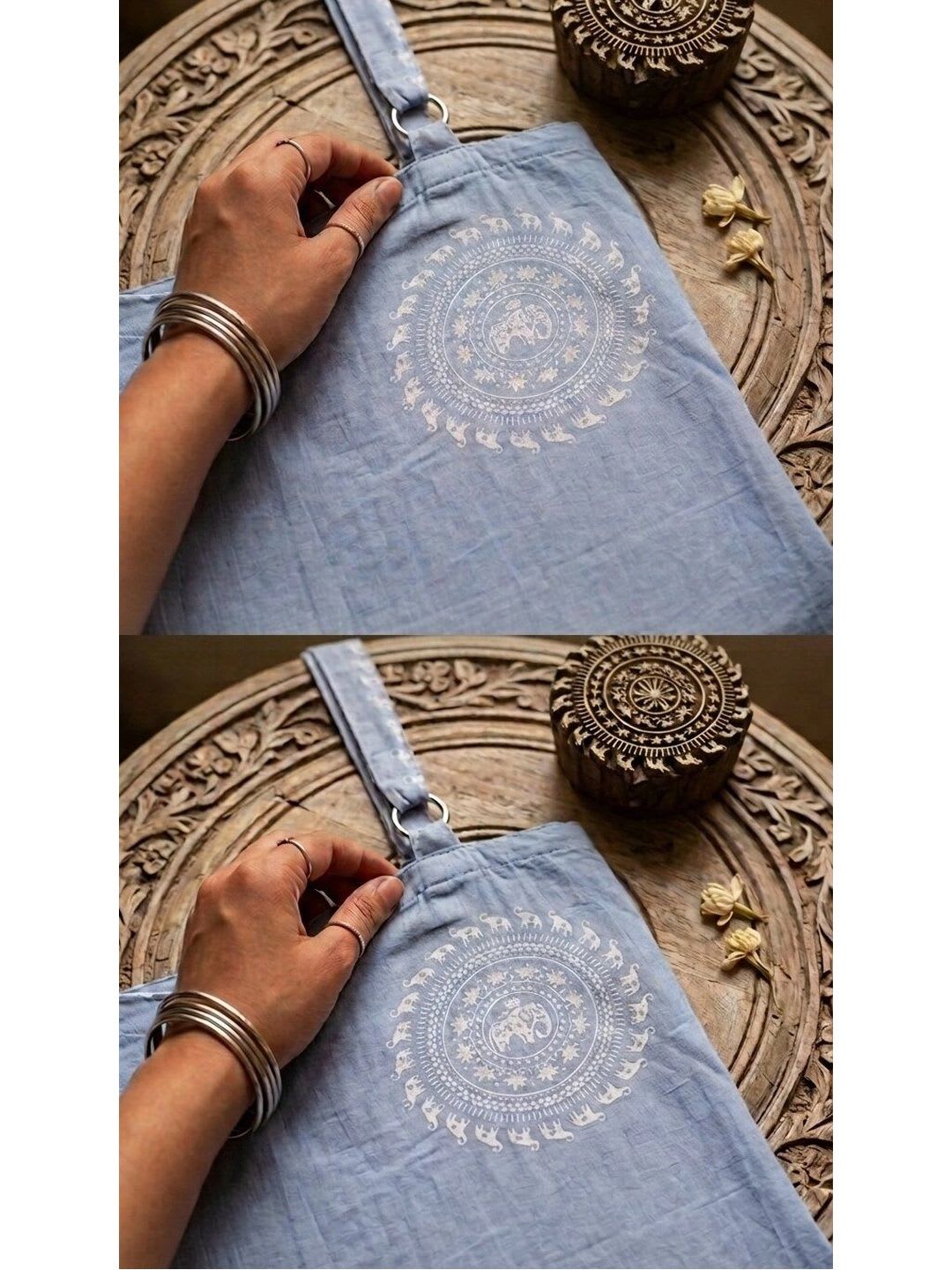 Anouk Rustic Women Ethnic Motifs Printed Regular Pure Cotton Kurta with Palazzos - back view
