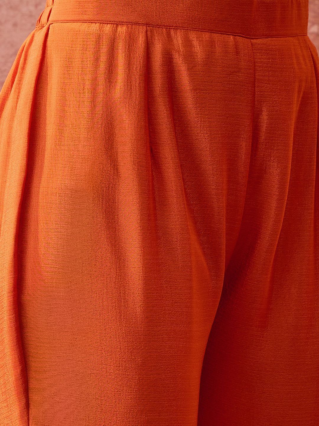 Sangria Embroidered V-Neck Kurta & Sharara Kurta Set - right view