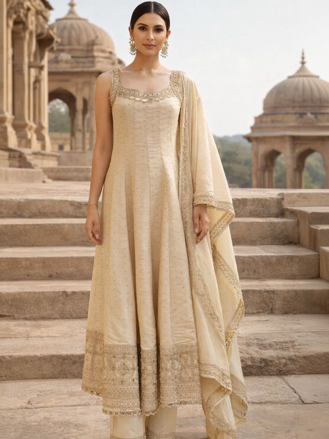 House of Pataudi Embroidered Kurta & Trousers Kurta Sets - default view