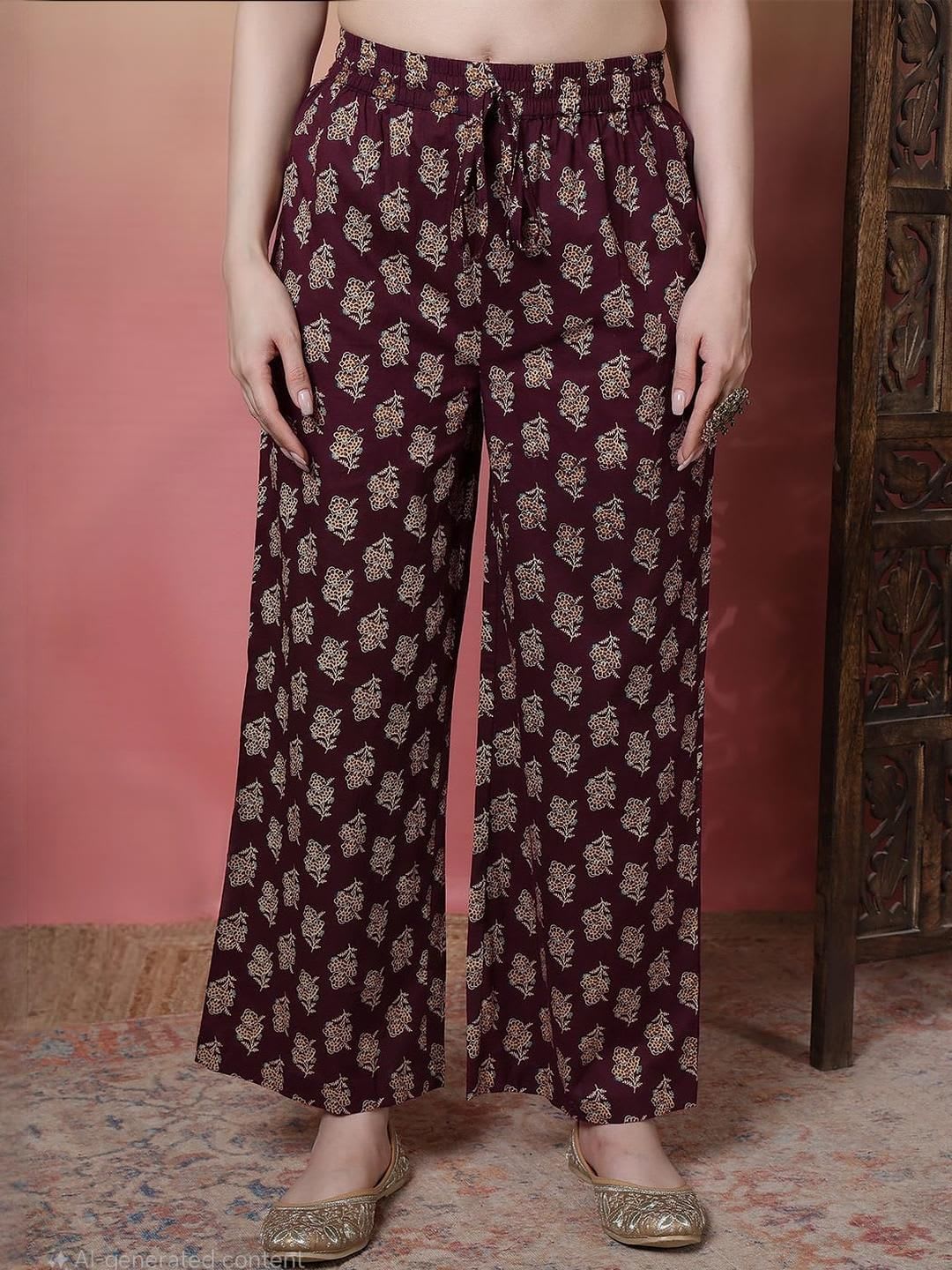 KIMAYRA Women Burgundy Pure Cotton Kurta Sets - right view