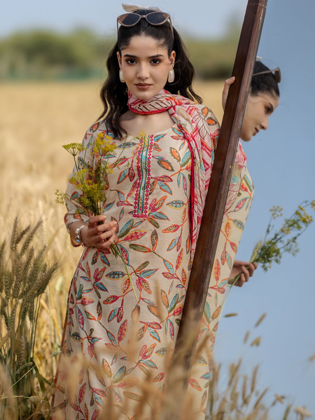 Libas Women Floral Printed Kurta with Palazzos & Dupatta - default view