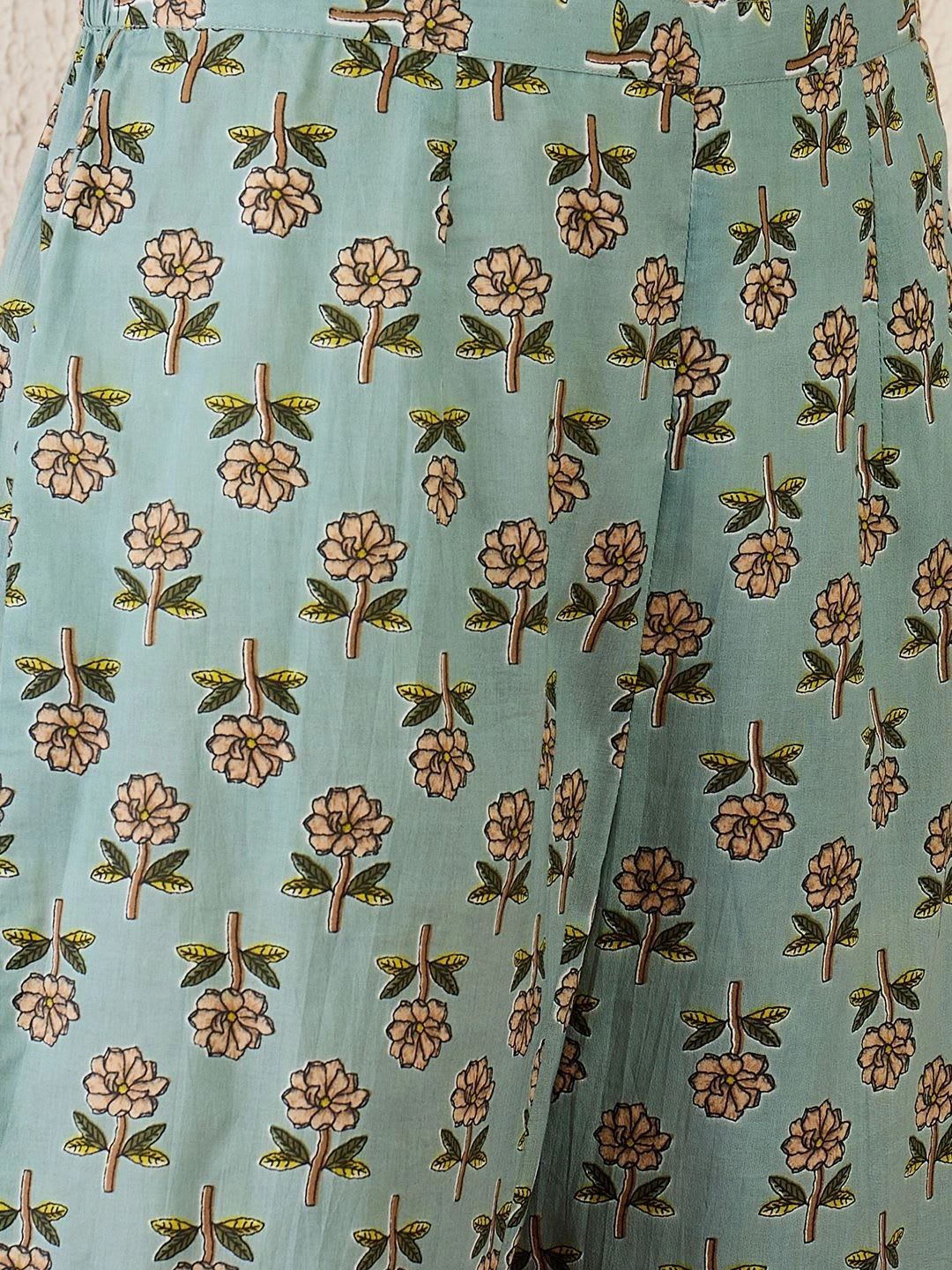 Indo Era Women Floral Printed Regular Pure Cotton Kurta with Trousers - right view