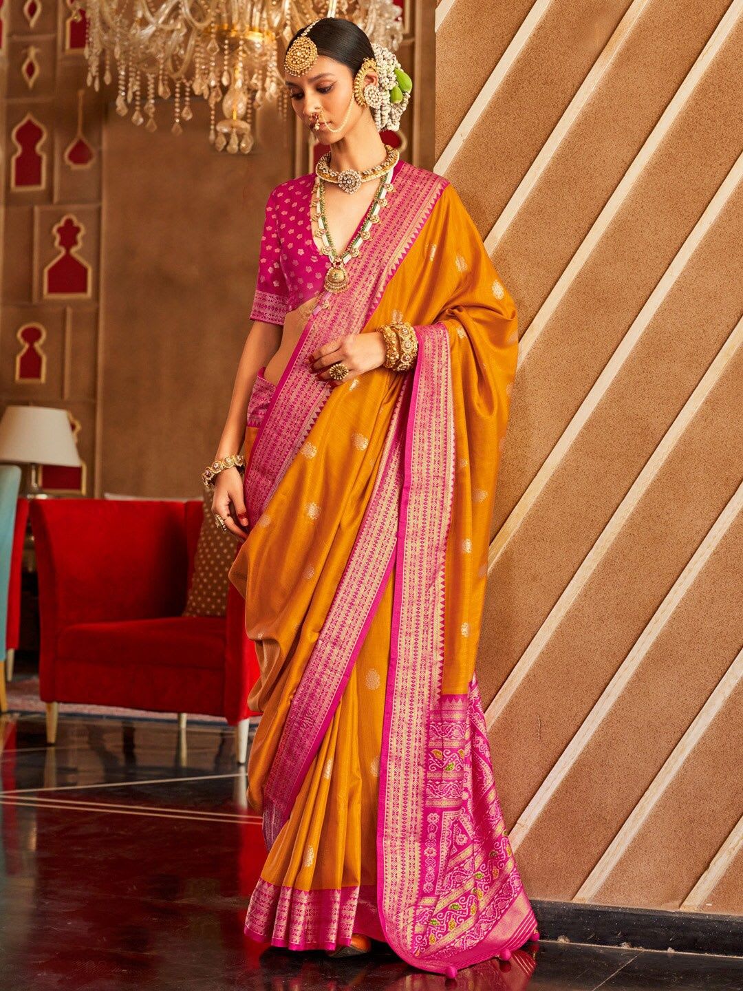 Anouk Ethnic Motifs Zari Patola Saree - default view