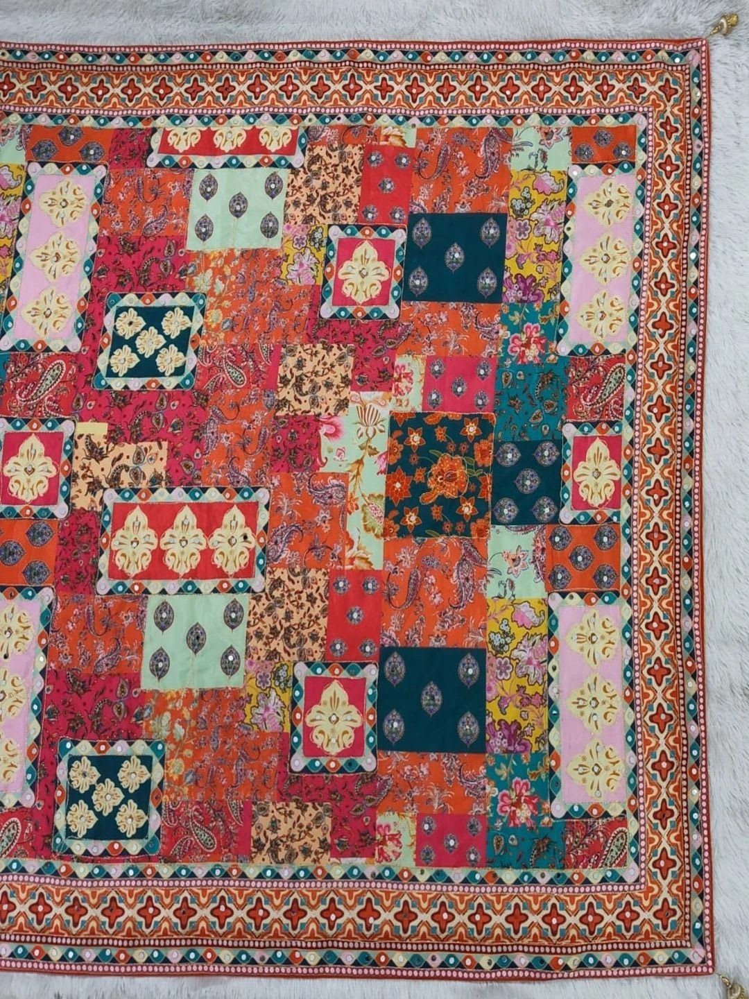 OFLINE SELECTION Ethnic Motifs Mirror Work Silk Blend Saree - right view