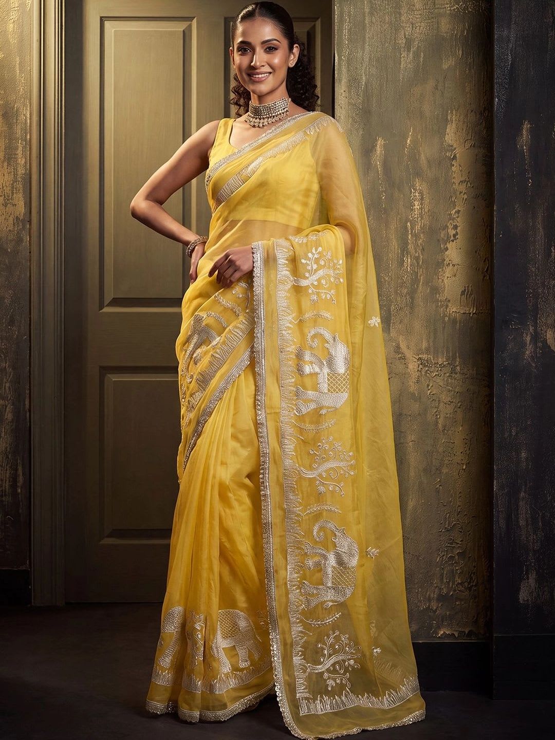 Saree mall Ethnic Motifs Zari Designer Sarees - default view