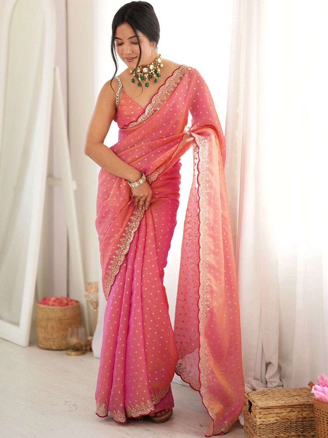 Anouk Embellished Embroidered Silk Blend Designer Saree - default view