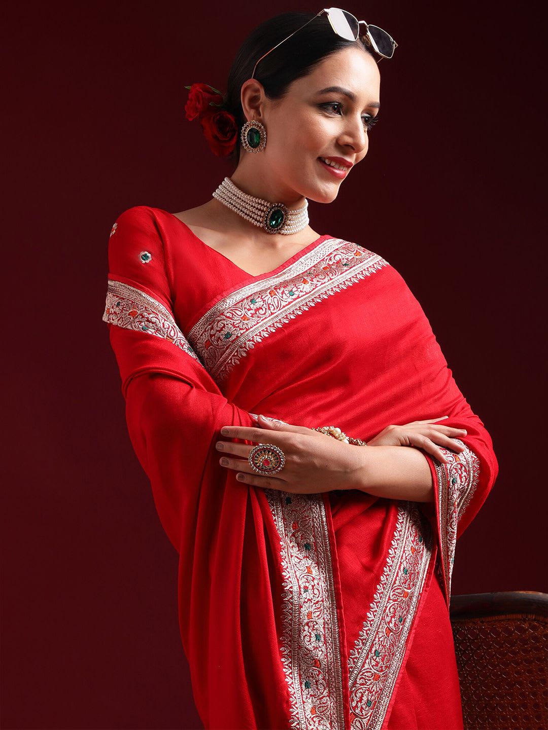 kasee Embroidered Saree - left view
