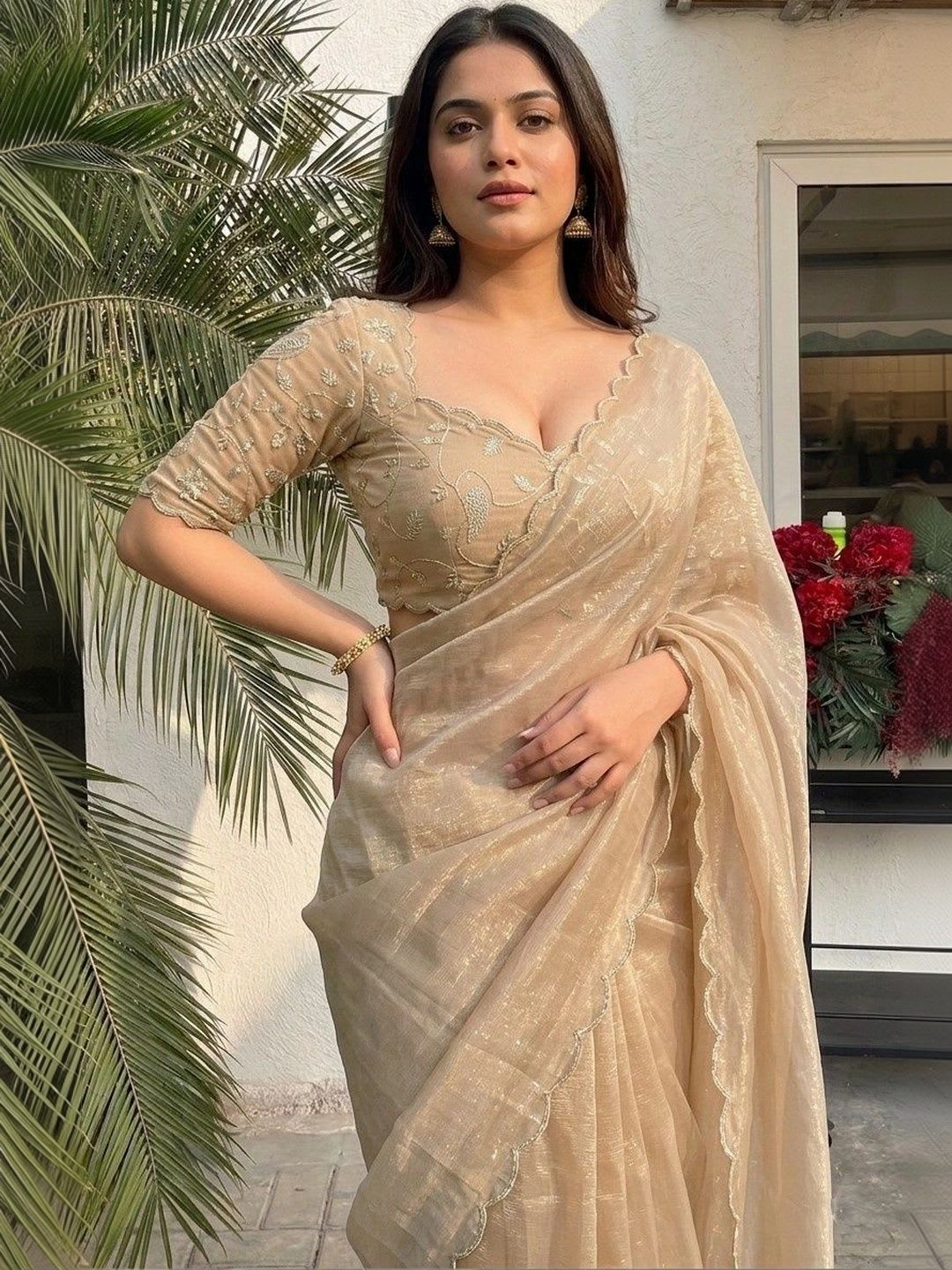 Shreevally Floral Embroidered Organza Designer Saree - default view