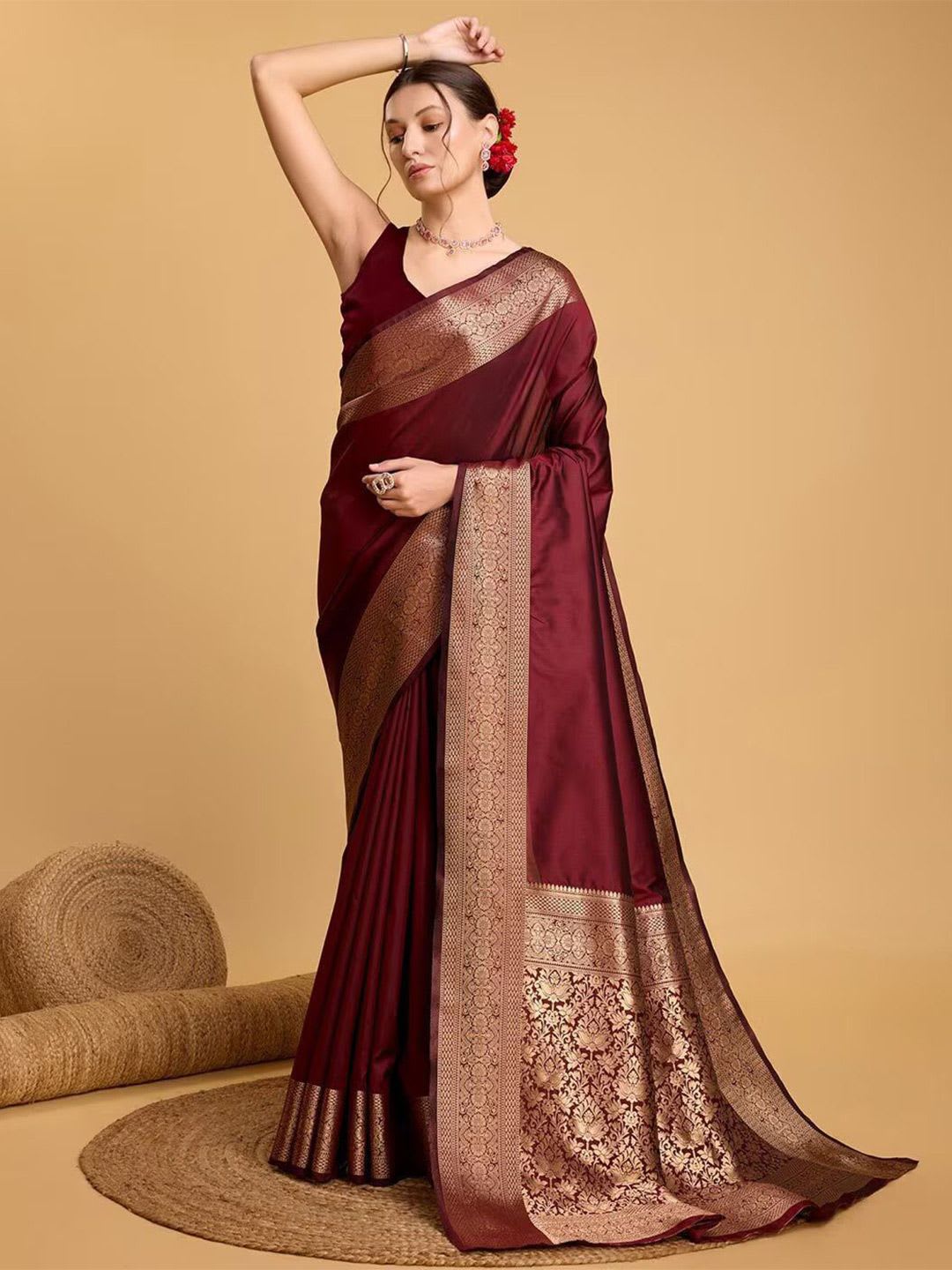 Royal Rajgharana Saree Ethnic Motifs Zari Banarasi Sarees - default view