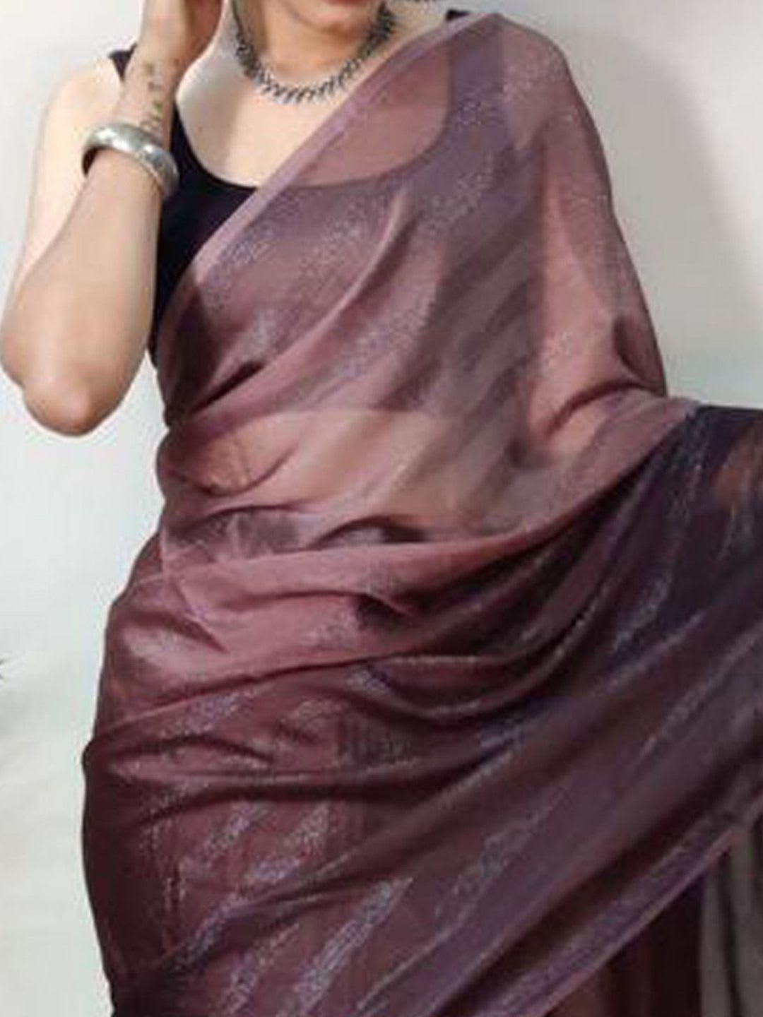 Anouk Rustic Ombre Poly Georgette Ready to Wear Saree - right view