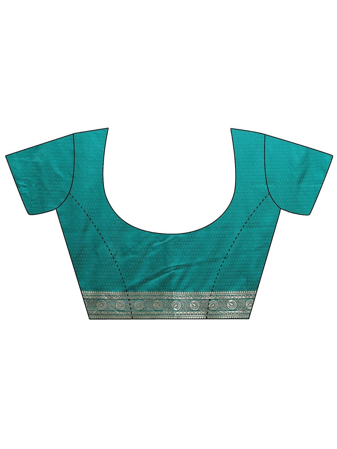 Libas Green Ethnic Motifs Woven Design Saree With Unstitched Blouse Piece - right view