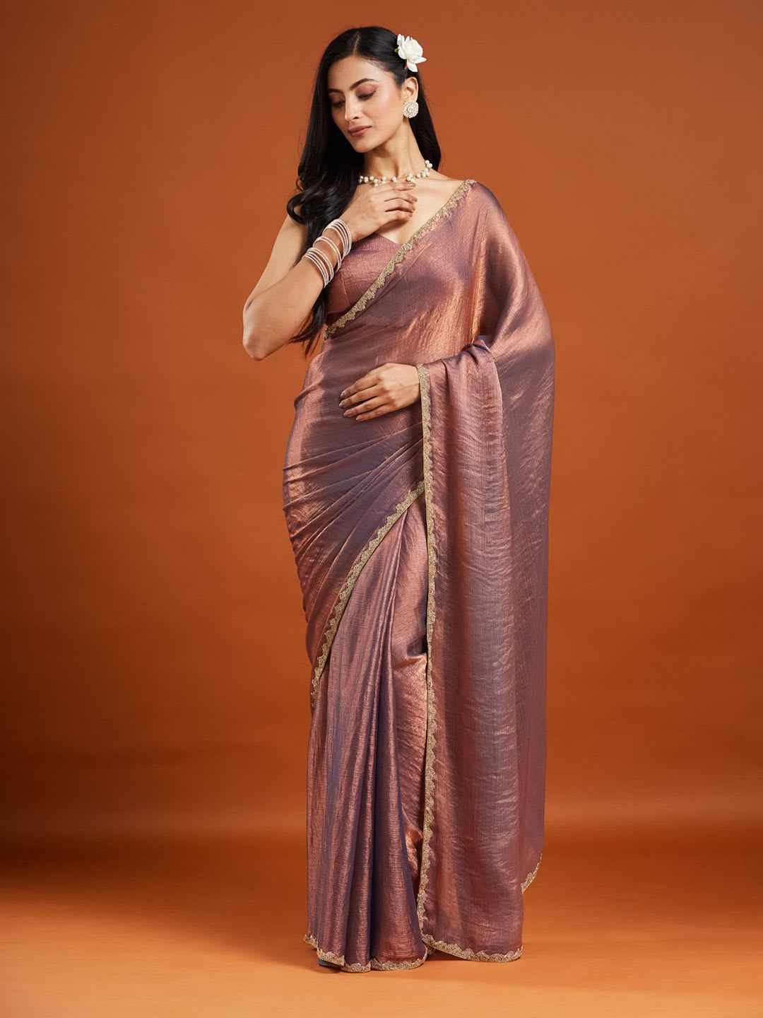kasee Embellished Beads and Stones Saree - right view