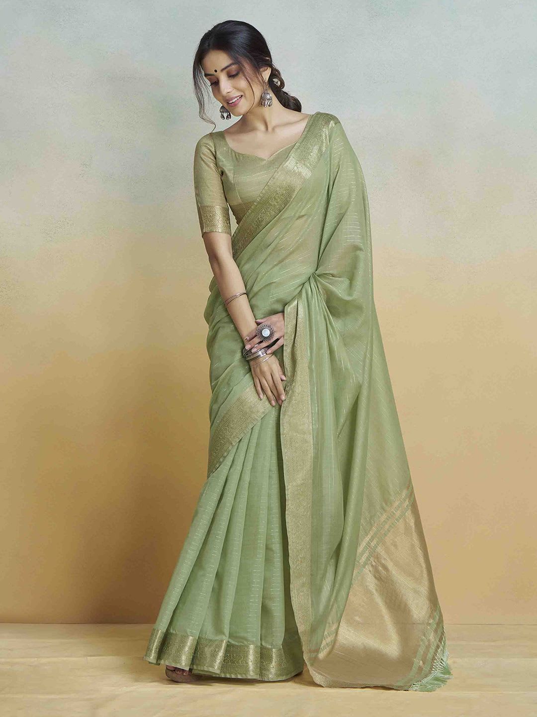 Mitera Woven Design Zari Saree - default view