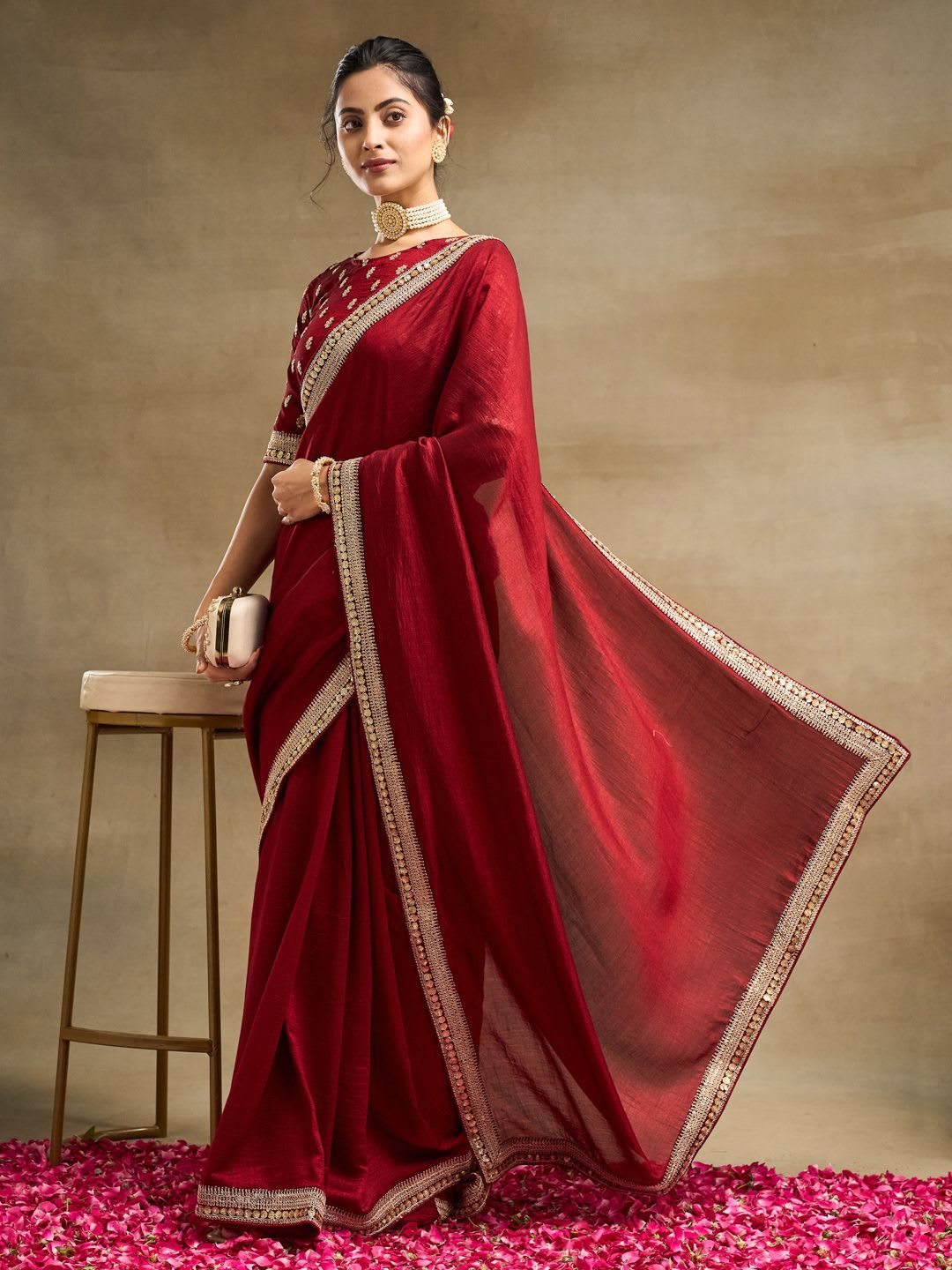 kasee Embroidered Saree - right view