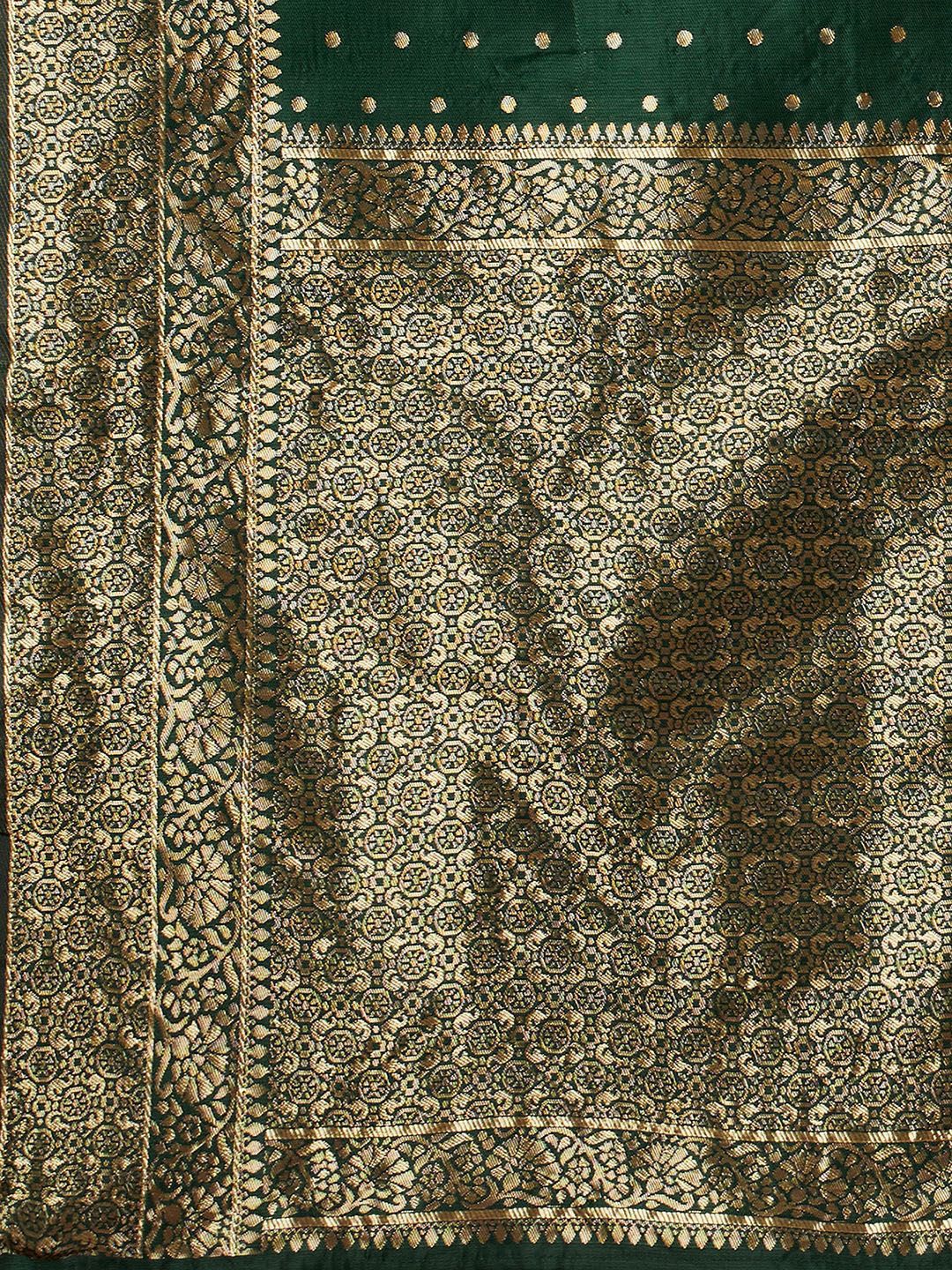 KALINI Ethnic Motifs Woven Design Zari Banarasi Saree - left view