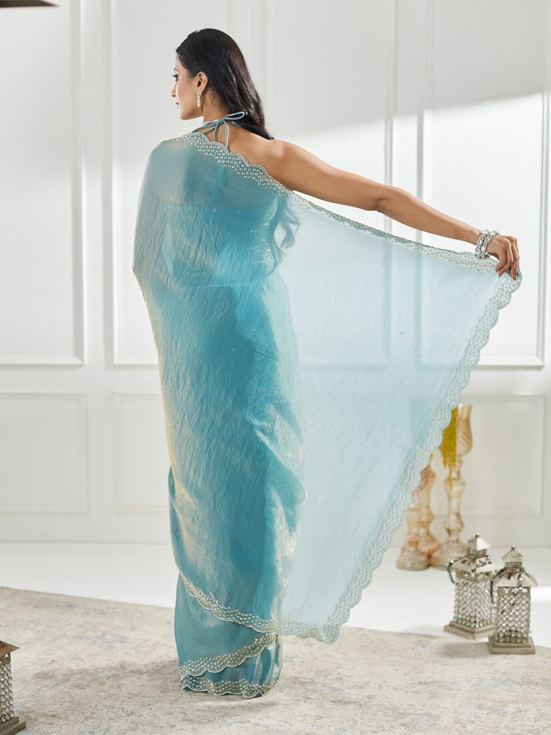 kasee Beads and Stones  Saree - right view