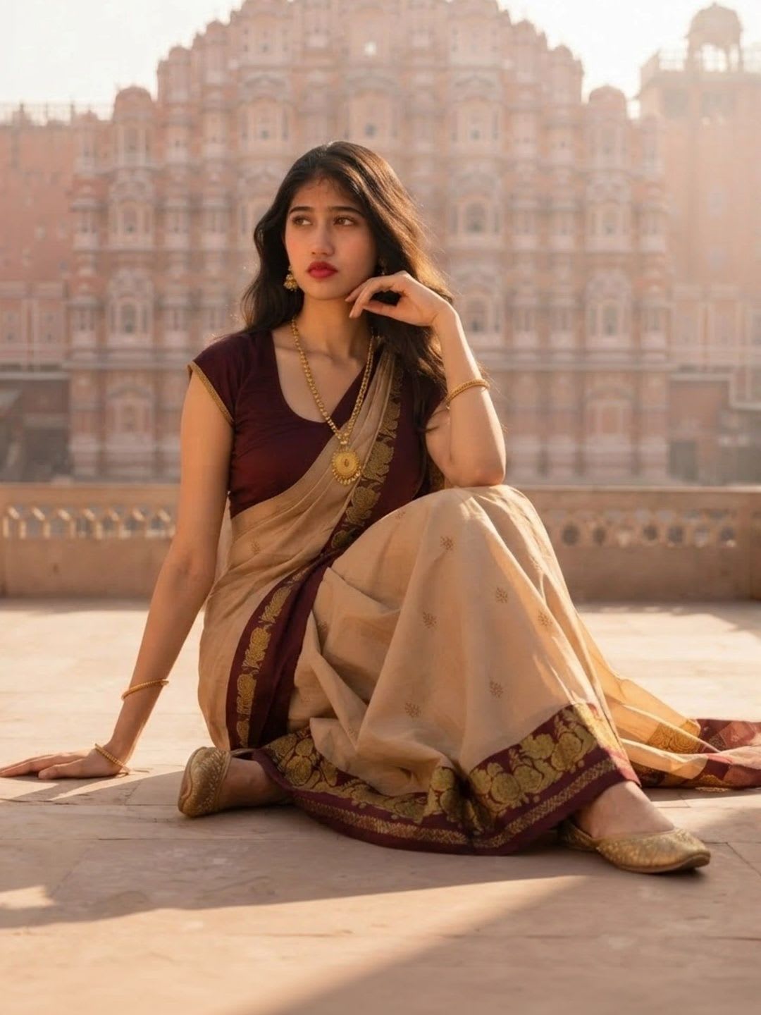 Moda Rapido Embroidered Pure Cotton Kanjeevaram Saree - default view