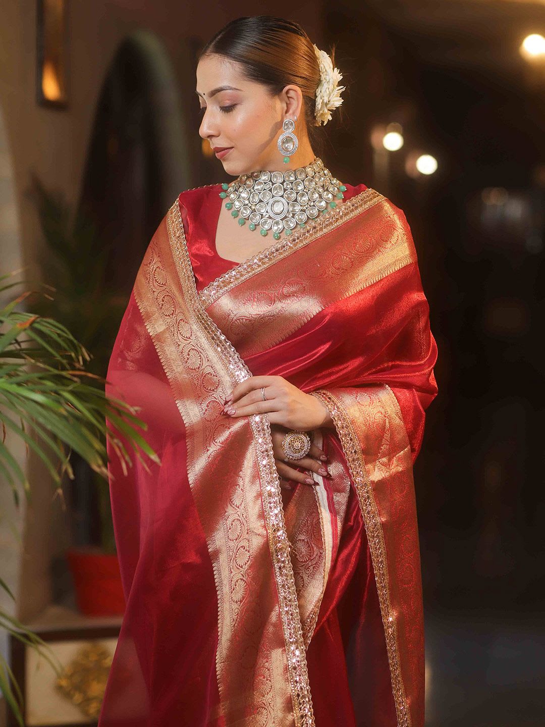 Banarasee Woven Design Zari Banarasi Saree - default view