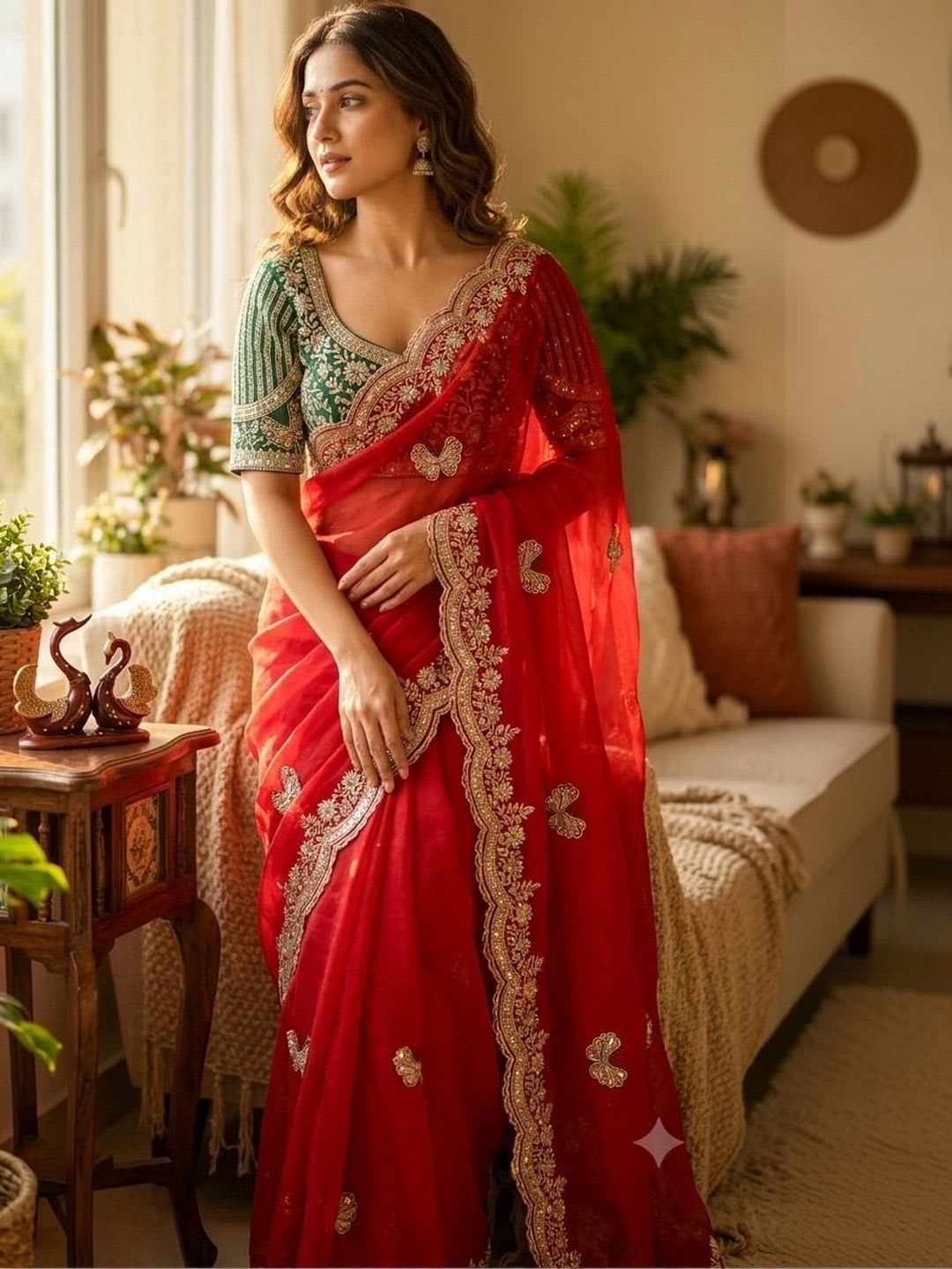PAL DESIGNER Ethnic Motifs Embroidered Satin Banarasi Saree - default view