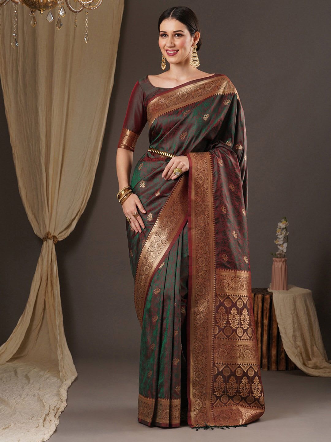 Anouk Woven Design Zari Banarasi Saree - default view