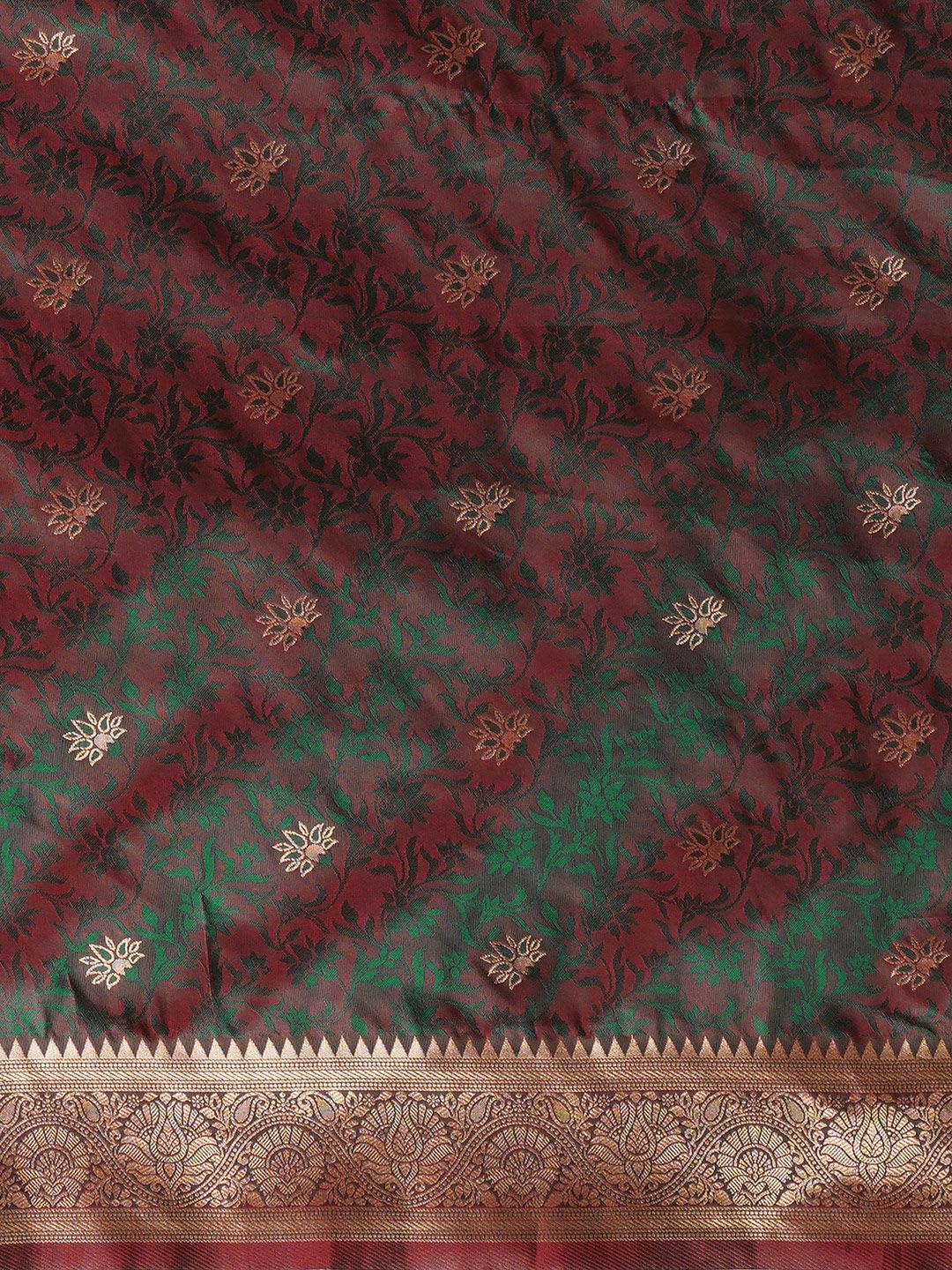 Anouk Woven Design Zari Banarasi Saree - left view