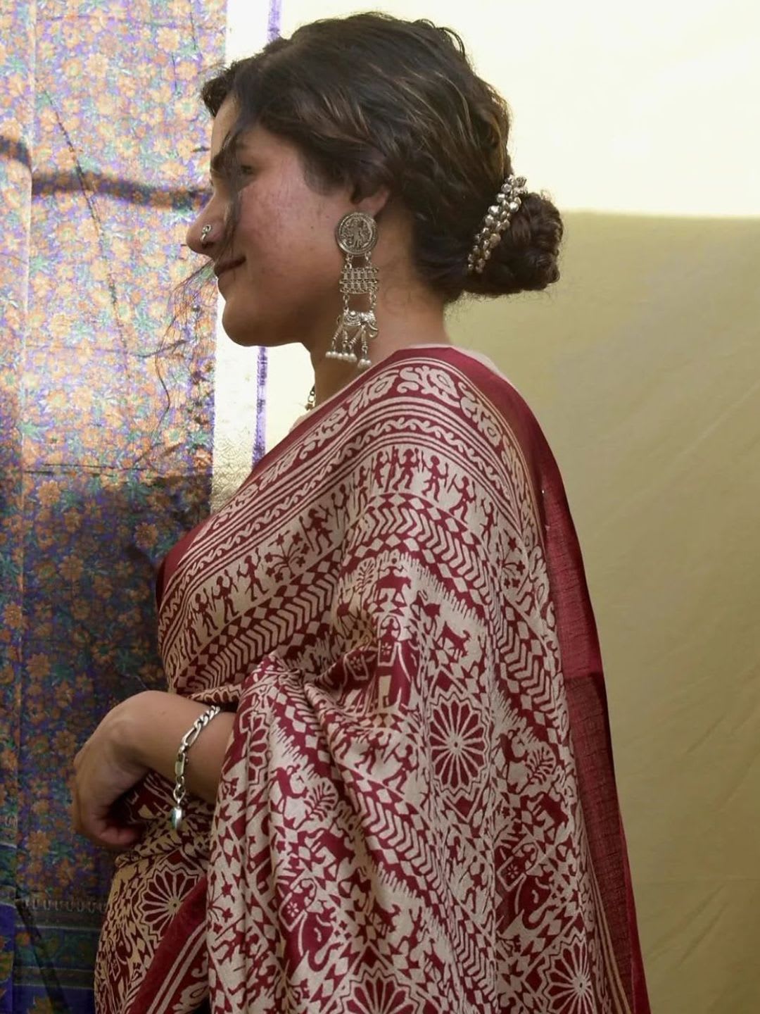 KALINI Art Silk Saree - back view