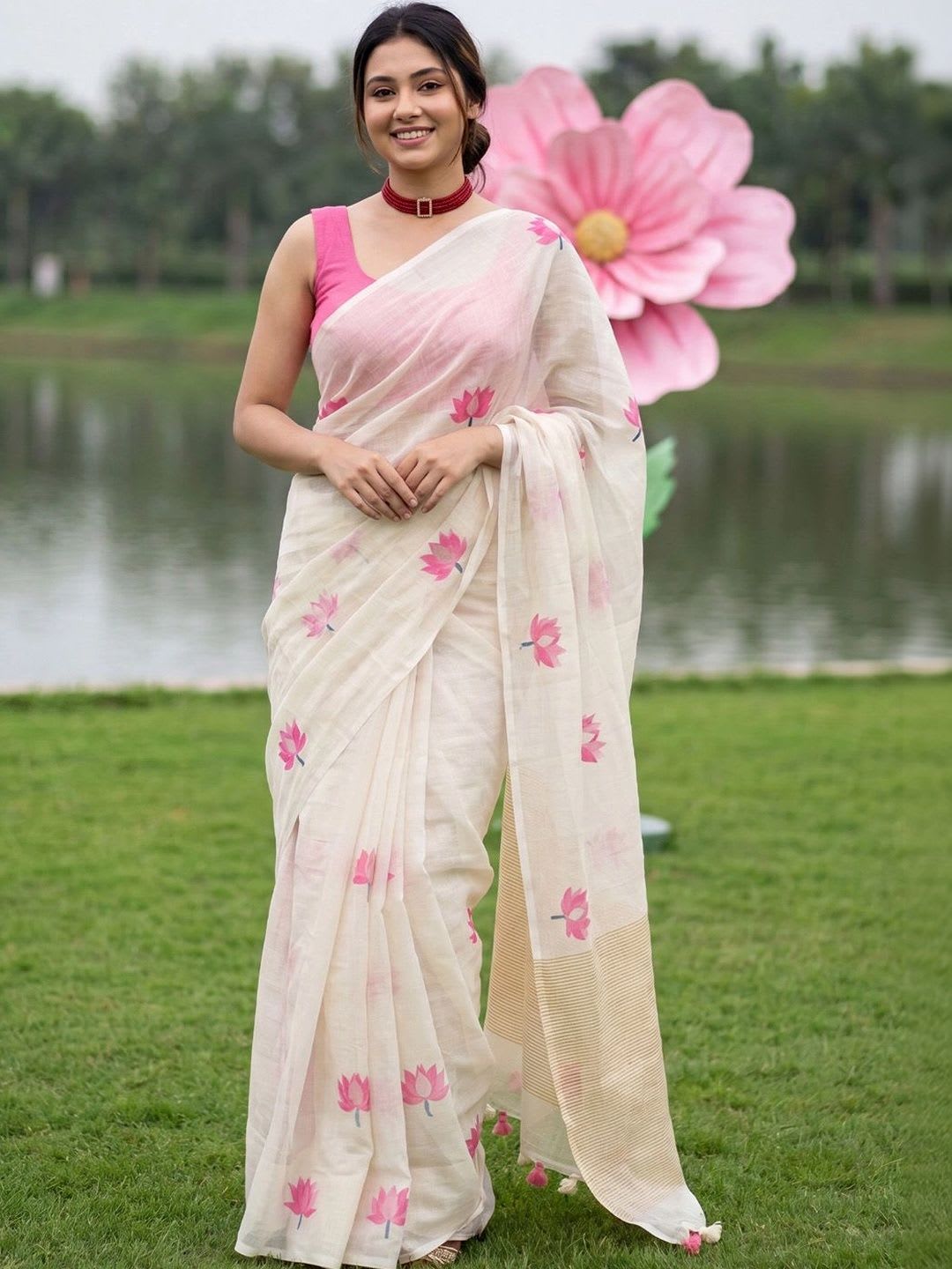 Anouk Rustic Floral Designer Saree - default view