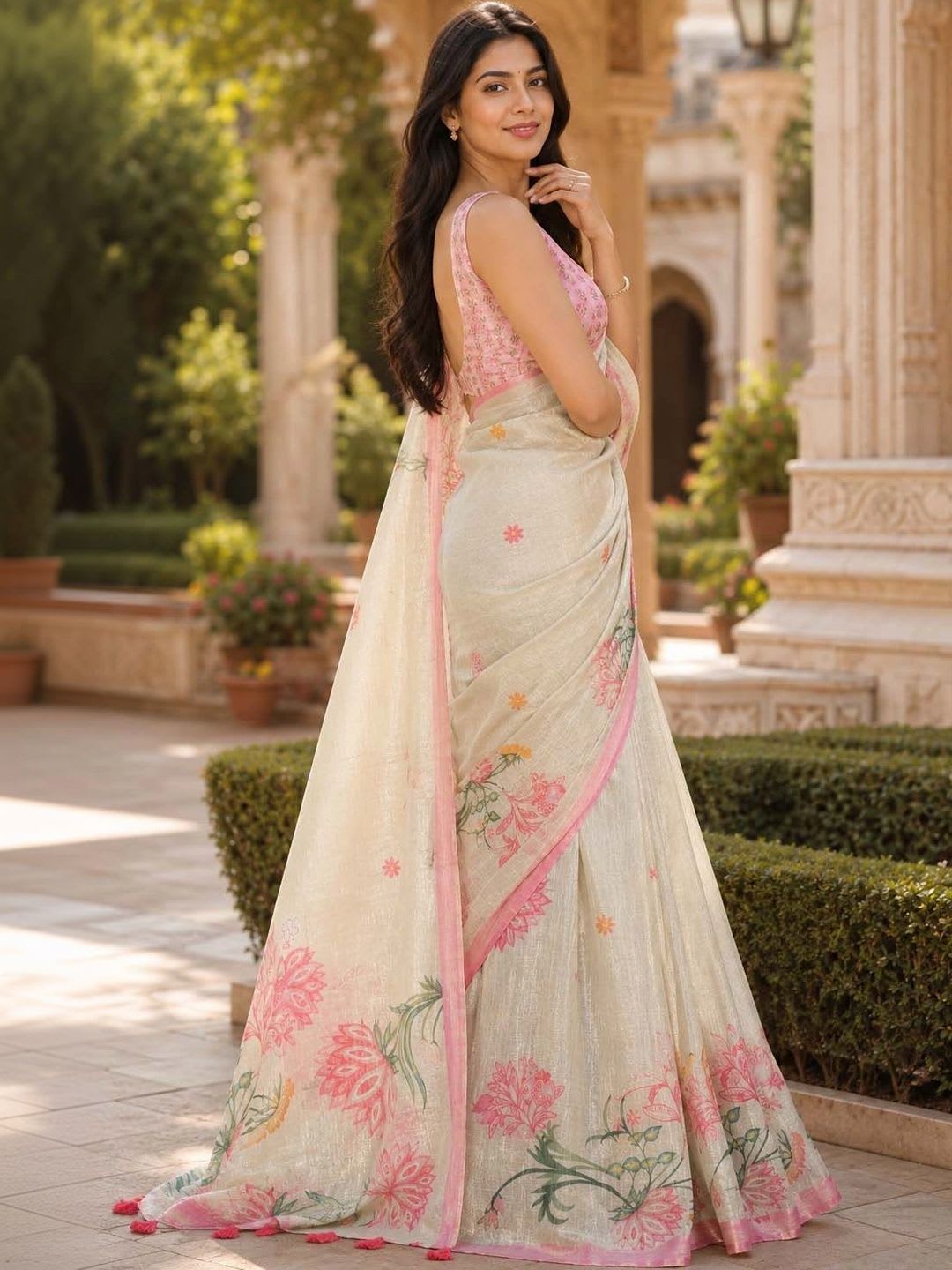 Aadatein Floral Art Silk Kanjeevaram Saree - default view