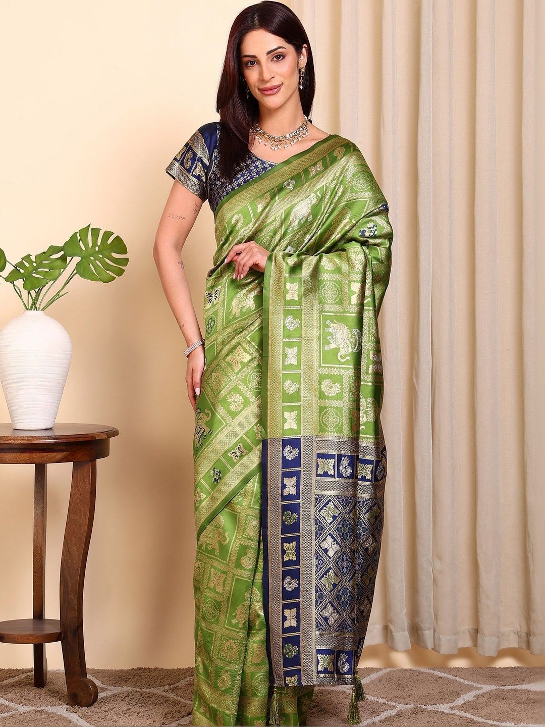 CAARAA Woven Design Zari Art Silk Saree - default view